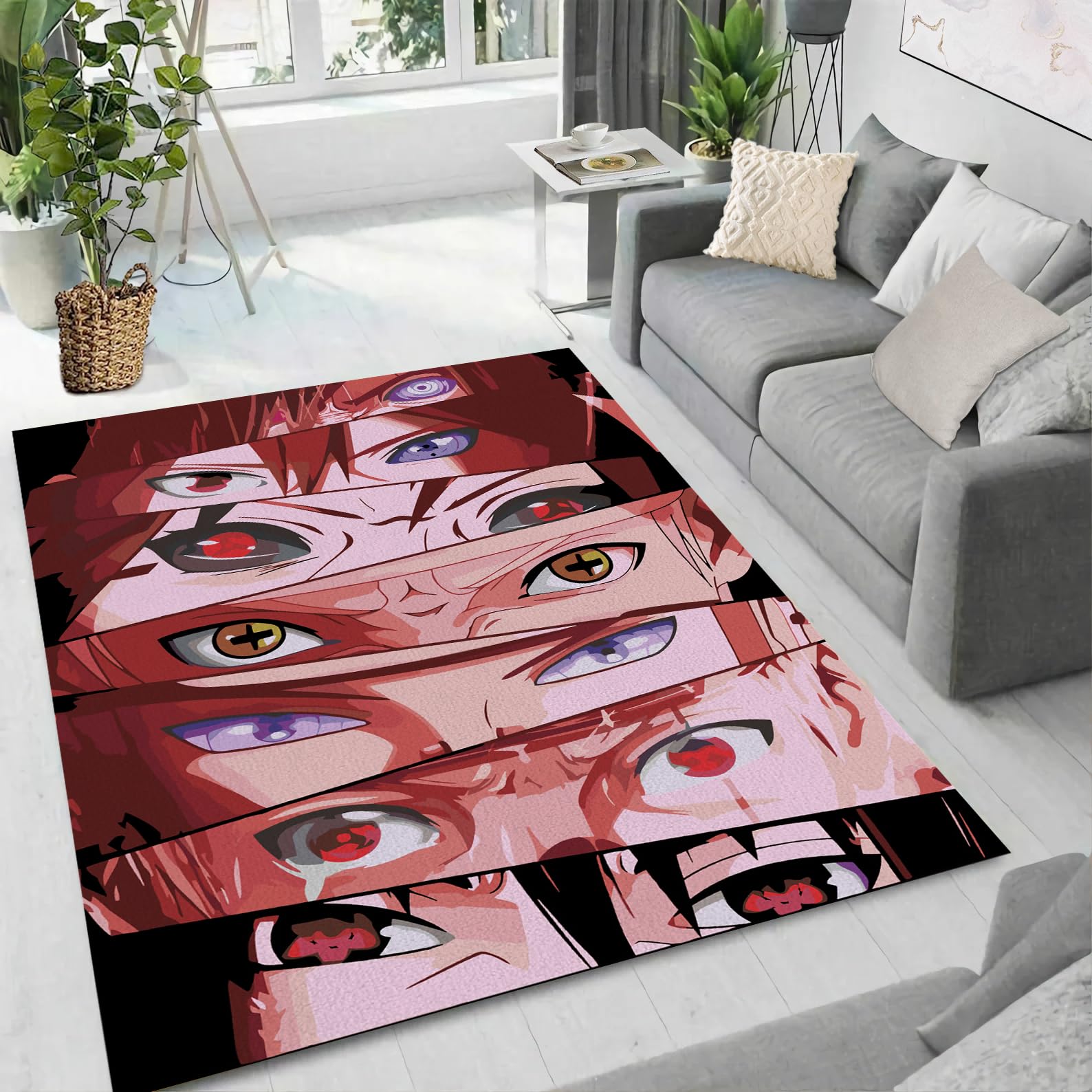 Anime Rug Cartoon Anime Eyes Area Rug 3D Print Large Modern Fantastic Carpet for Living Room Bedroom Home Decor Non-Slip Floor Mat 2' x 3'