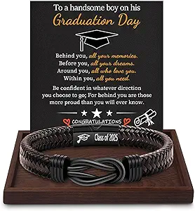 Inspirational Gifts for Men Morse Code Bracelets Mens Bracelets Graduation Gifts for Him Fathers Day Adjustable Leather Bracelet Motivational Birthday Annivesary Jewelry Stocking Stuffers for Men