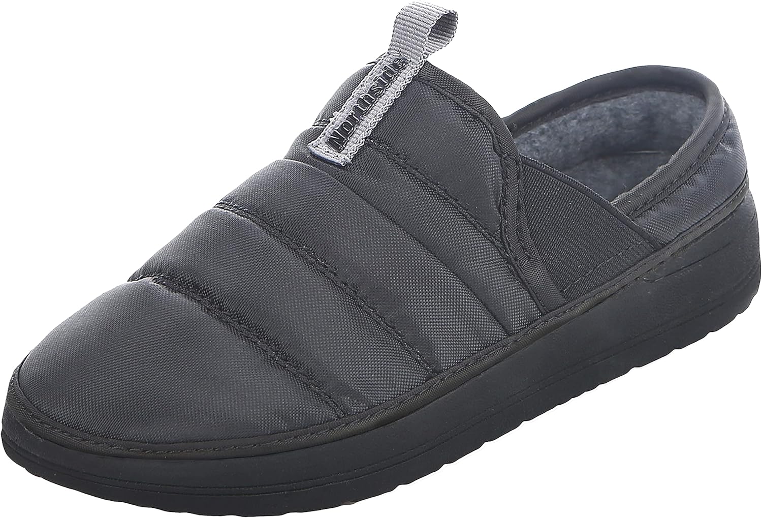 Northside Men's Rainier Camp Slipper – Quilted Nylon, Foam Cushioned Indoor Outdoor House Shoe with EVA Outsole – Cozy, Easy Slip-On