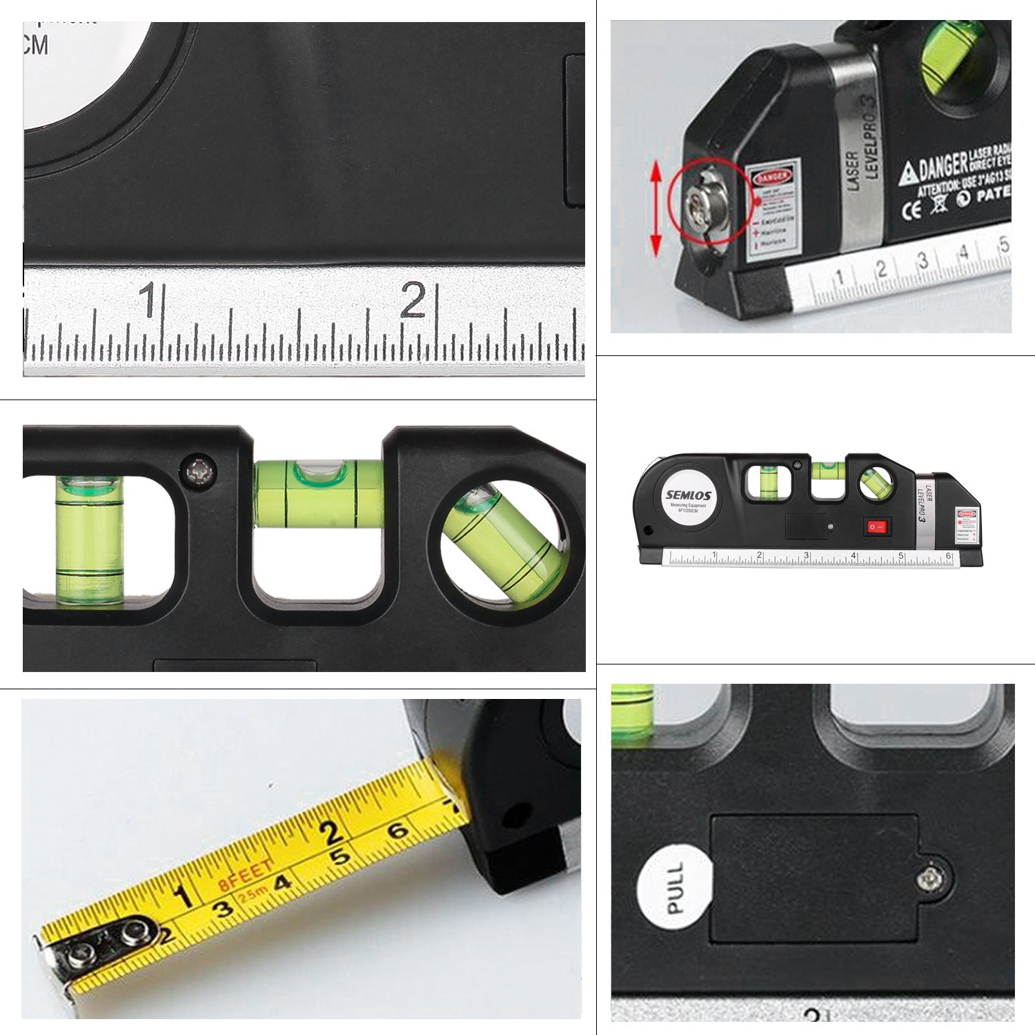 Semlos Laser Levels Multipurpose Laser Measuring Tape Double Sided Tape