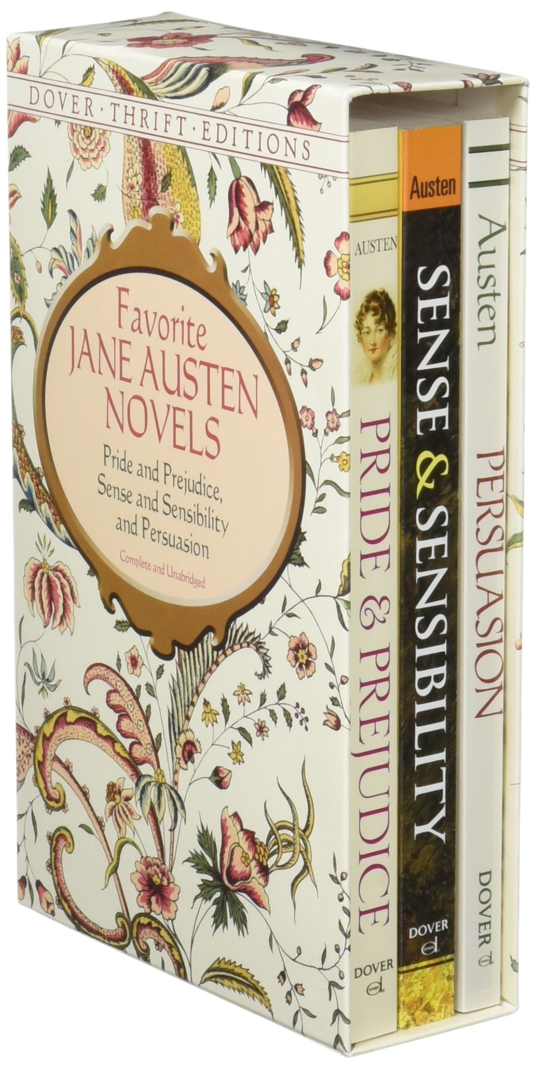 Favorite Jane Austen Novels: Pride and Prejudice, Sense and Sensibility and Persuasion (Dover Thrift Editions) Paperback – Box set, May 7, 1997