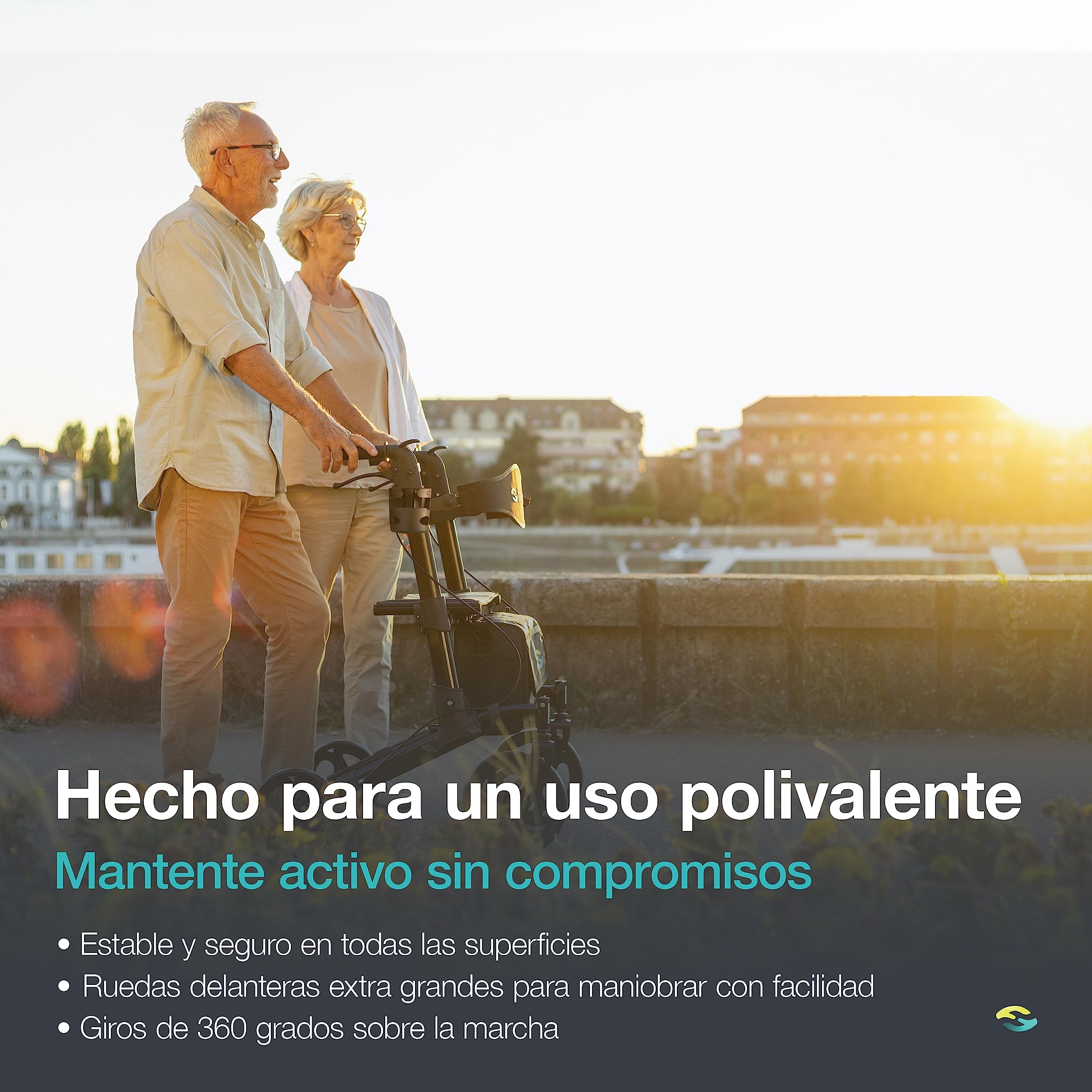 HELAVO Andador para Ancianos Plegable con asiento - Andadores de Aluminio Ajustable Individualmente - Perfecto para Casa y Fuera