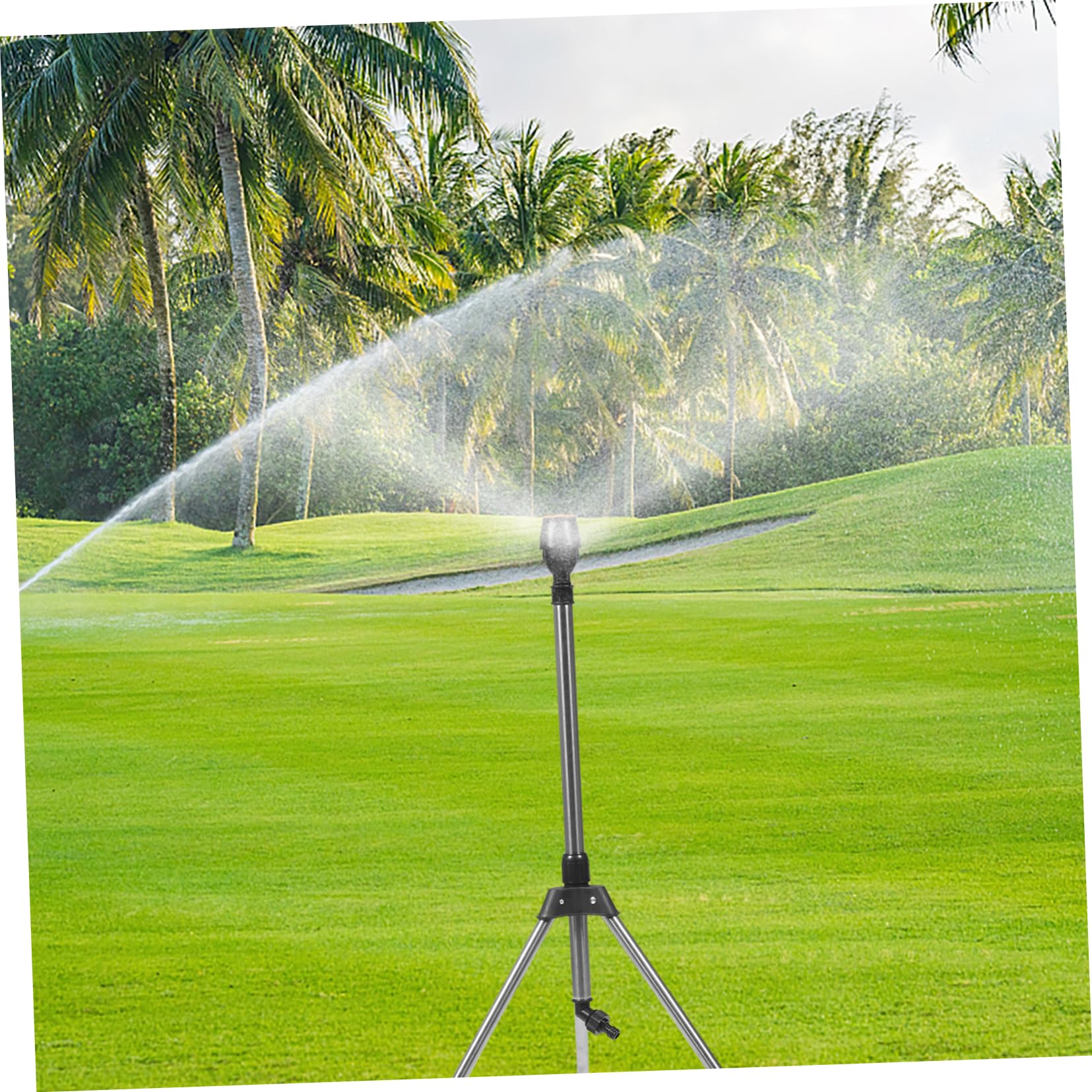 Arroseur Automatique Rotatif à Degrés Trépied en Alliage D'aluminium et Plastique, Système D'irrigation Étanche pour Pelouse et Arbres de Jardin