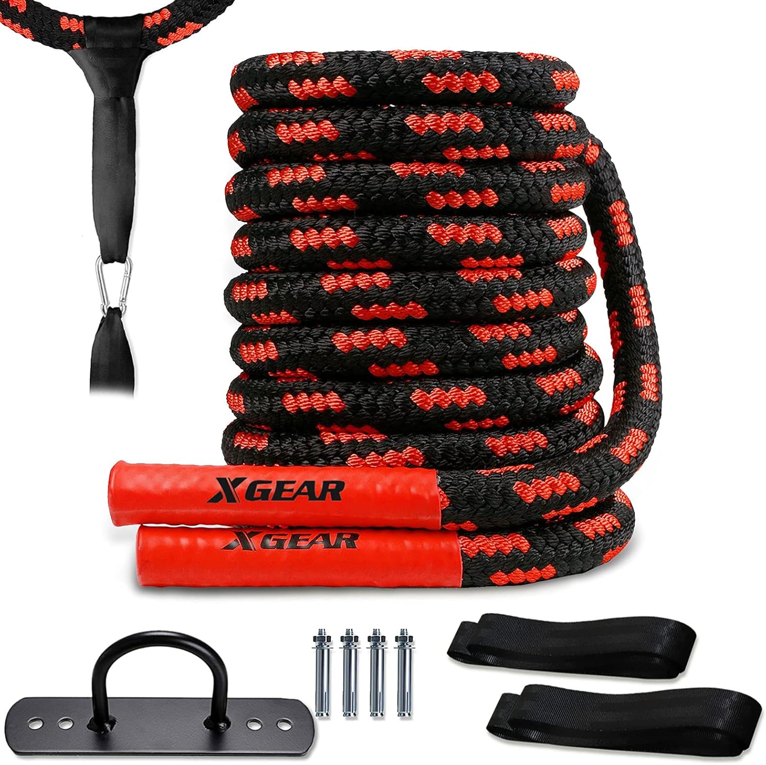XGEAR Heavy Battle Rope, Exercise Training Rope with Anchor