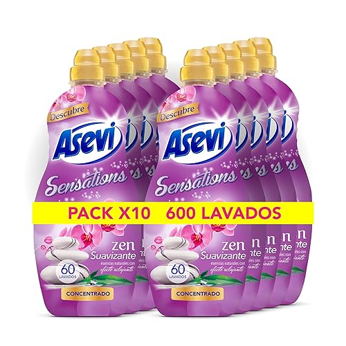 Suavizante para Ropa Sensations Zen - Suavizante Concentrado para Lavadora con Fragancia Relajante y Calmante - Esencias Naturales - Suavidad Duradera para Todo Tipo de Tejidos - 10x60 Lavados