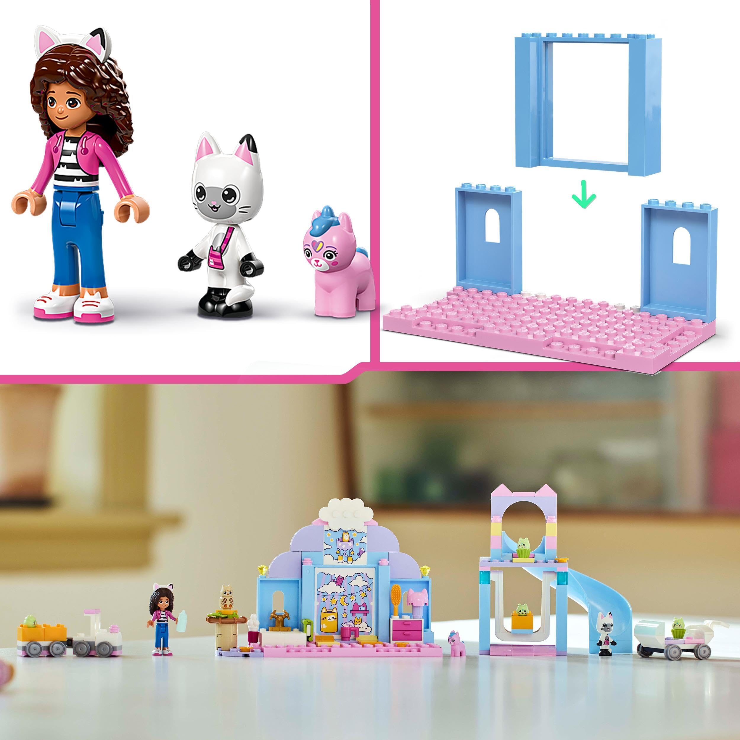 LEGO Koci domek Gabi Kiciklubik Uszko Gabi, zabawki do odgrywania ról dla dziewczynek i chłopców 4+, zabawka dla dziecka ze zjeżdżalnią i figurkami, pomysł na prezent dla 4-latki, 10796