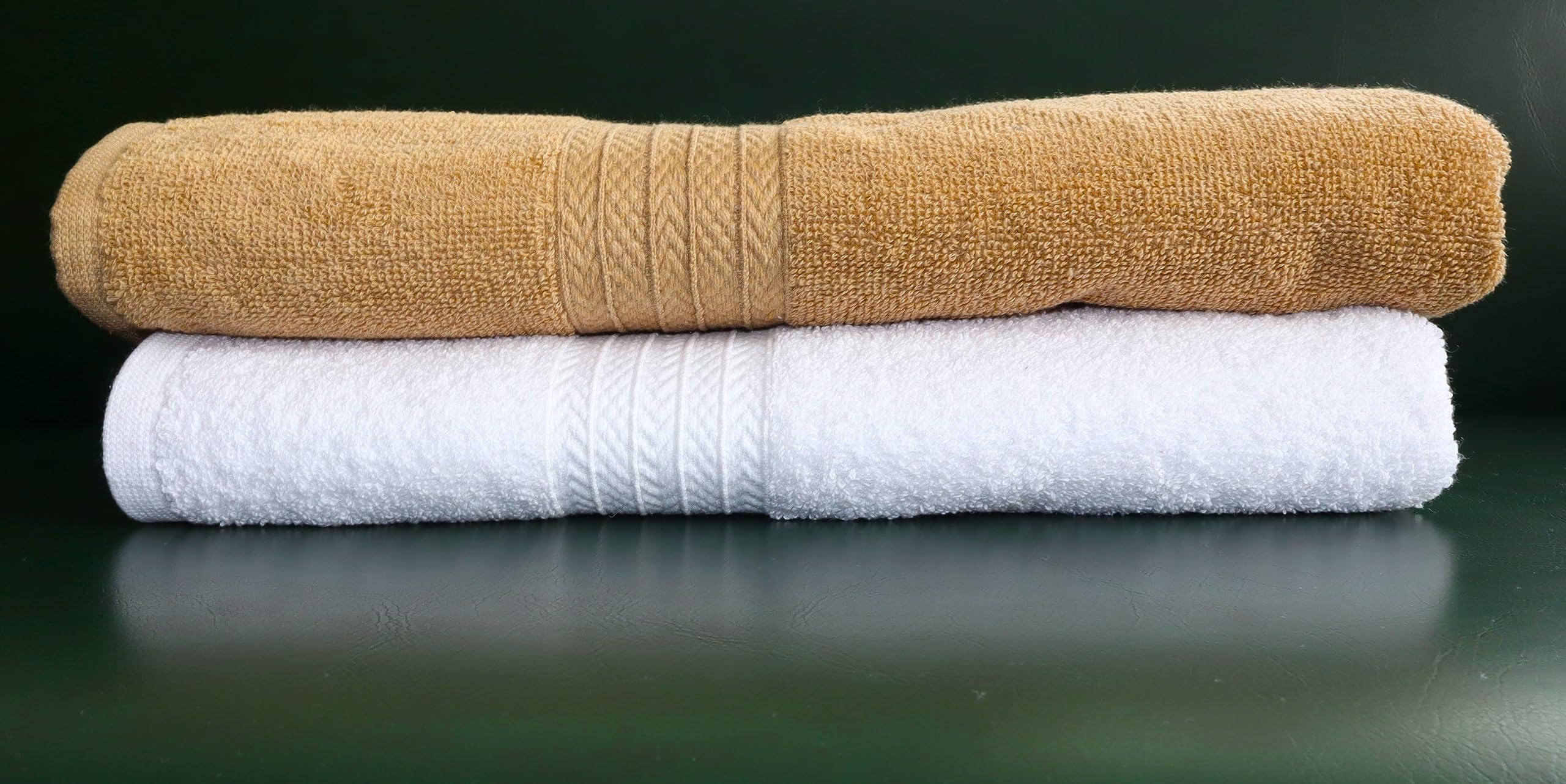 RD TREND: Ultrasoft 100% Cotton Large Bath Towel (Pack of 2) Absorbent and Soft Antibacterial 500 GSM_Color:-Dark Grey & Beige