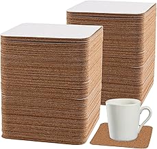 SEHOI 120 PCS 4 x 4 Inch Self Adhesive Cork, Square Cork Coasters, Self-Adhesive Cork Squares Cork Backing Sheets for Coaster, DIY Craft