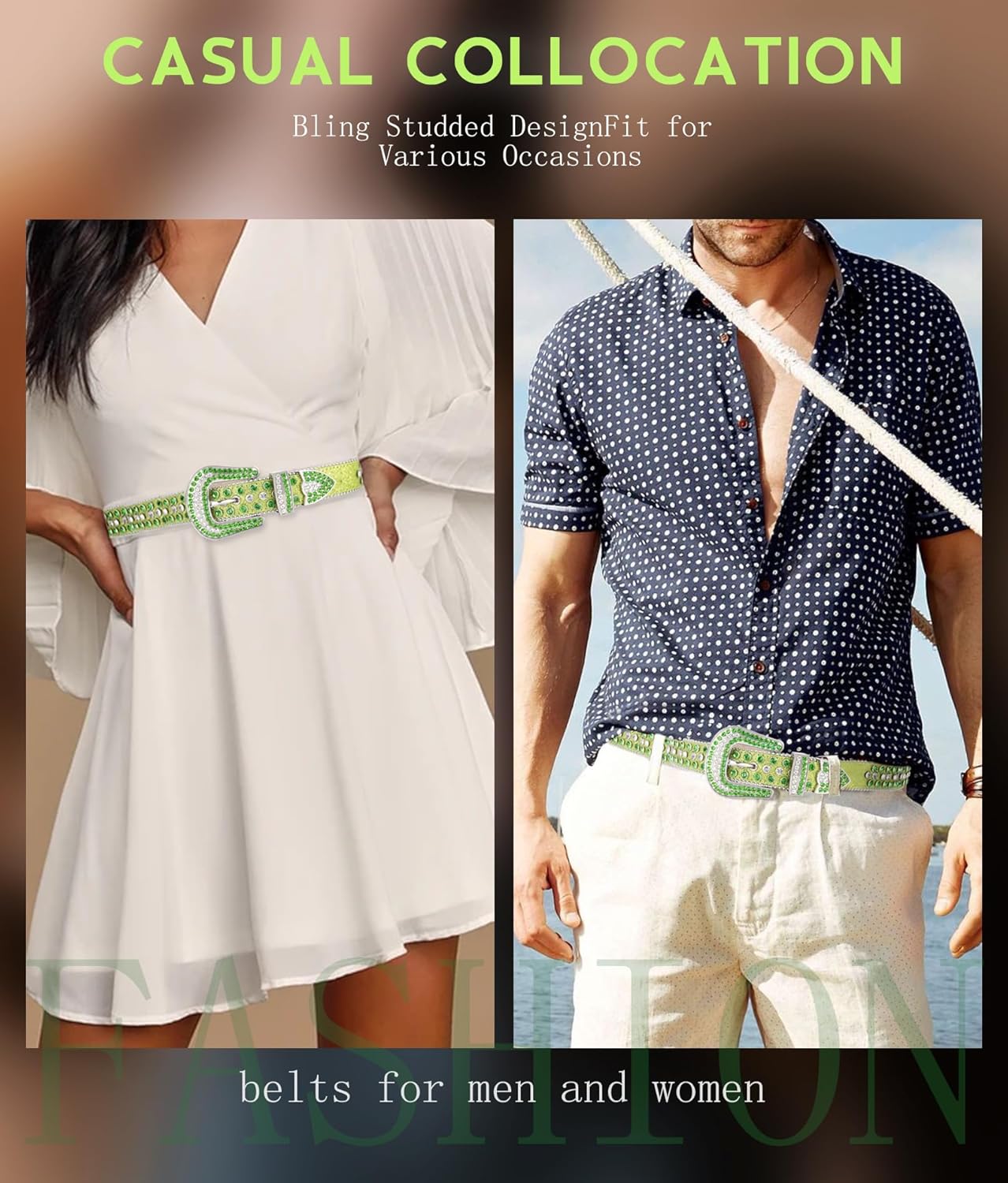 Rhinestone Belt - Shining Diamond Studded Belt for Men & Women - Cowgirl Cowboy Punk Y2K Style - Image 3