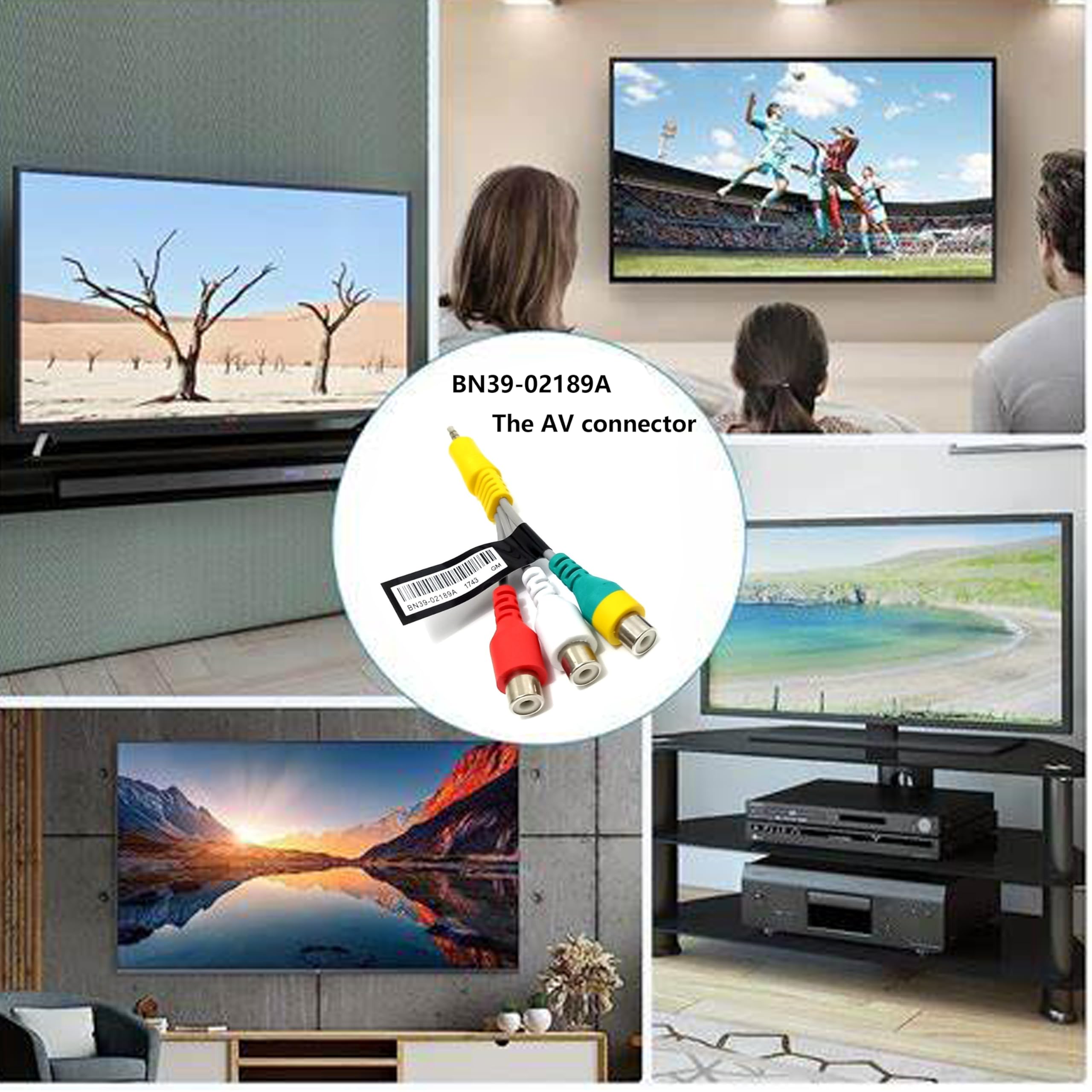 Video-AV-Komponenten-Adapterkabel Ersatz für Samsung TV, 3 RCA auf AV-Eingangs-Adapterkabel für Samsung LED-TV, kompatibel BN39-02189A