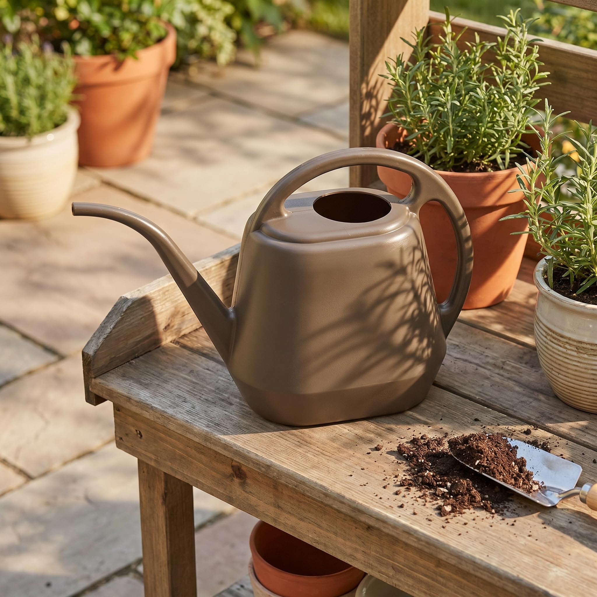 Fasmov Gießkanne aus Kunststoff, 4 l, leicht, Wassersprüher, Gießflasche für Haus, Blumen, Bonsai, Pflanze, Garten, Outdoor