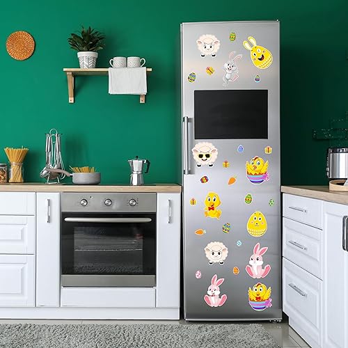 Miniatura 4 de 36 hojas de calcomanías de Pascua para niños, haz tus propias calcomanías de Pascua para niños, huevos de Pascua, animales de granja, conejo,