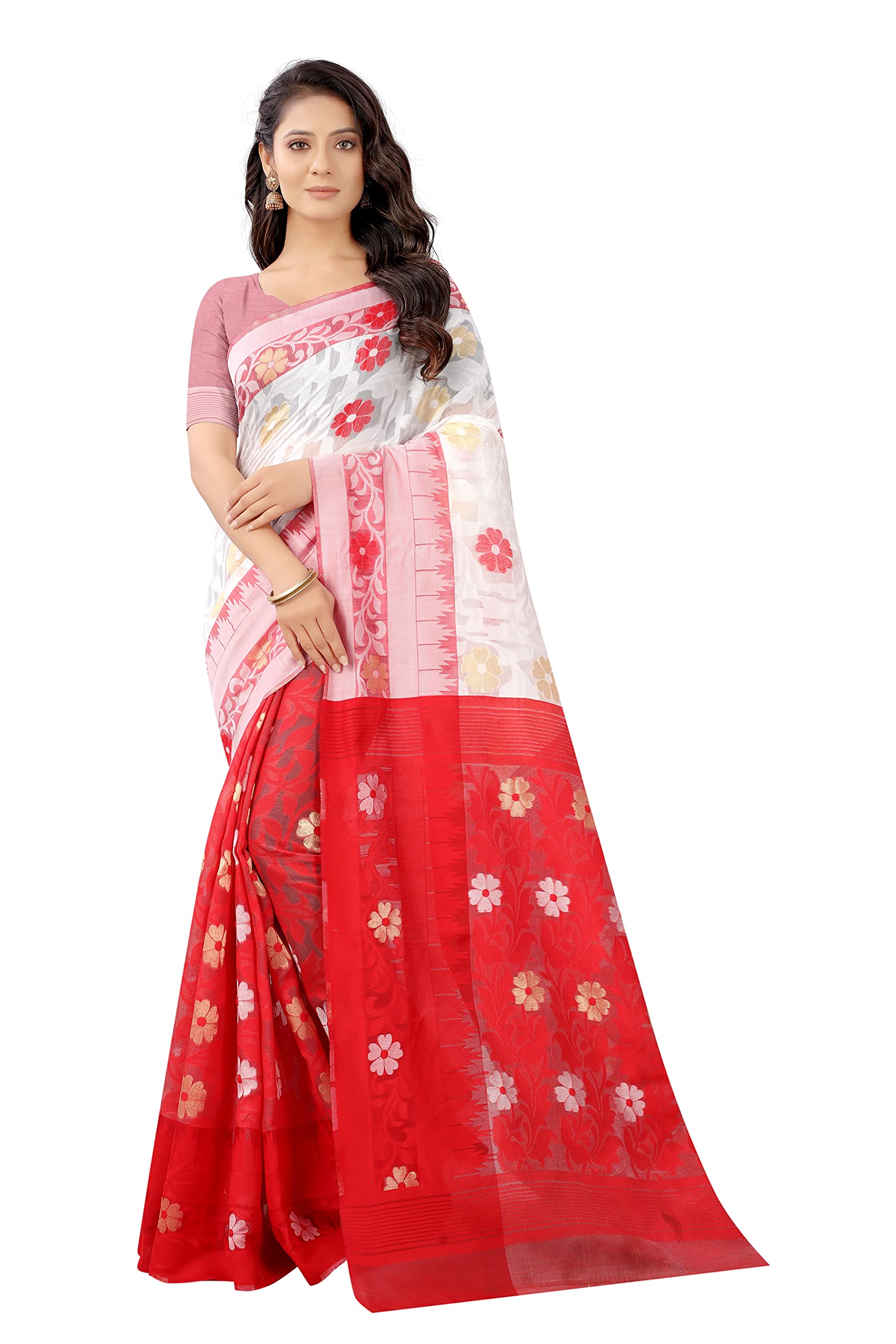 MT Madhav TextilesWomen's Banarasi Kota Silk Saree With Blouse Piece
