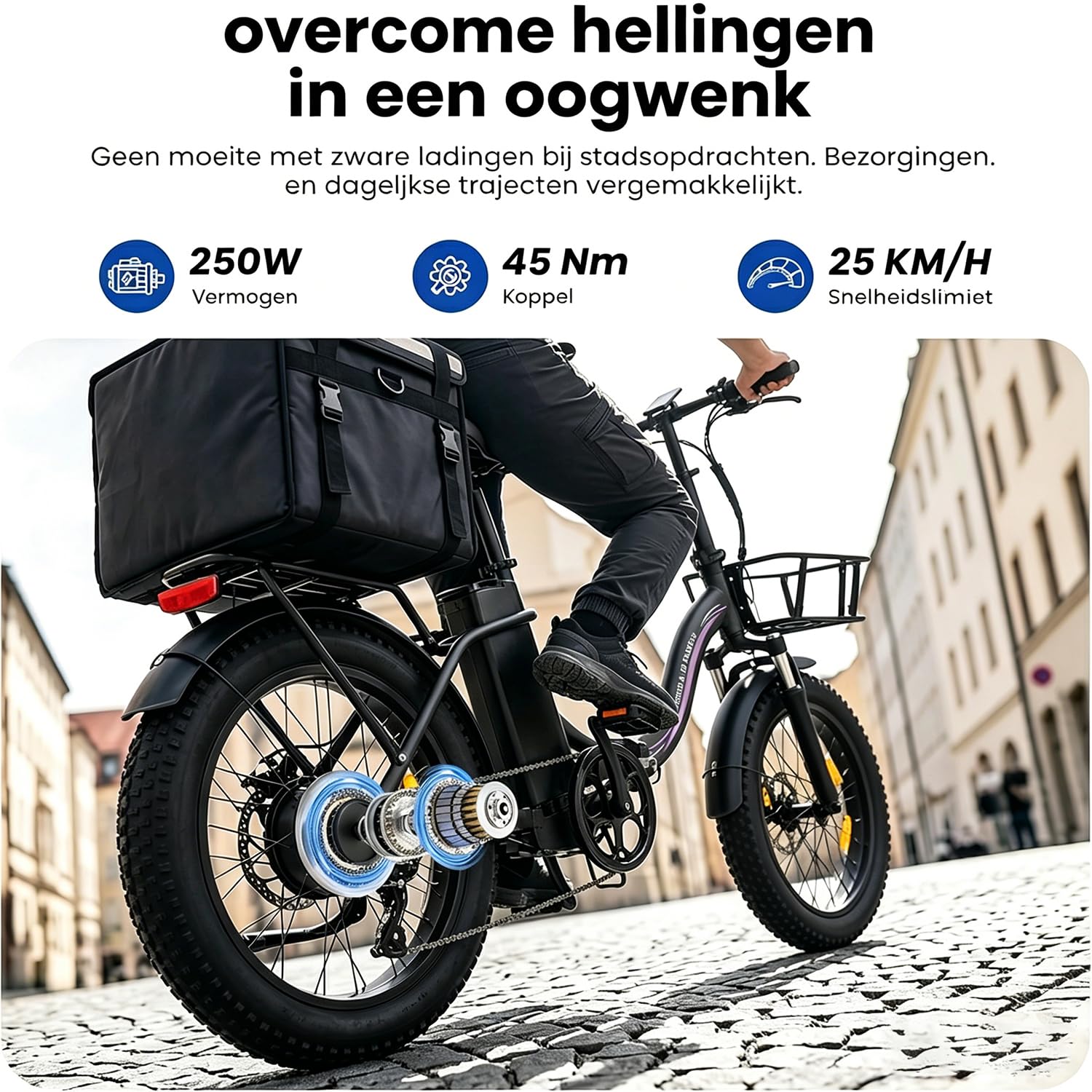 Bici Elettrica Per Adulti, 36V 13AH Batteria Rimovibile 250w Motore Con 20 “*3.0” Fat Tire Pieghevole Bicicletta Elettrica, Velocità 25KM/H Gamma Fino a 80KM Città Pendolare Ebike