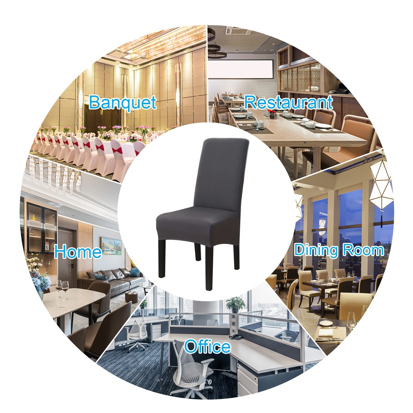 Jaotto Stuhlhussen 6er Set - XL Stretch Bezüge Für Esszimmer & Büro