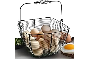 Farmhouse Black Square Egg Gathering Basket