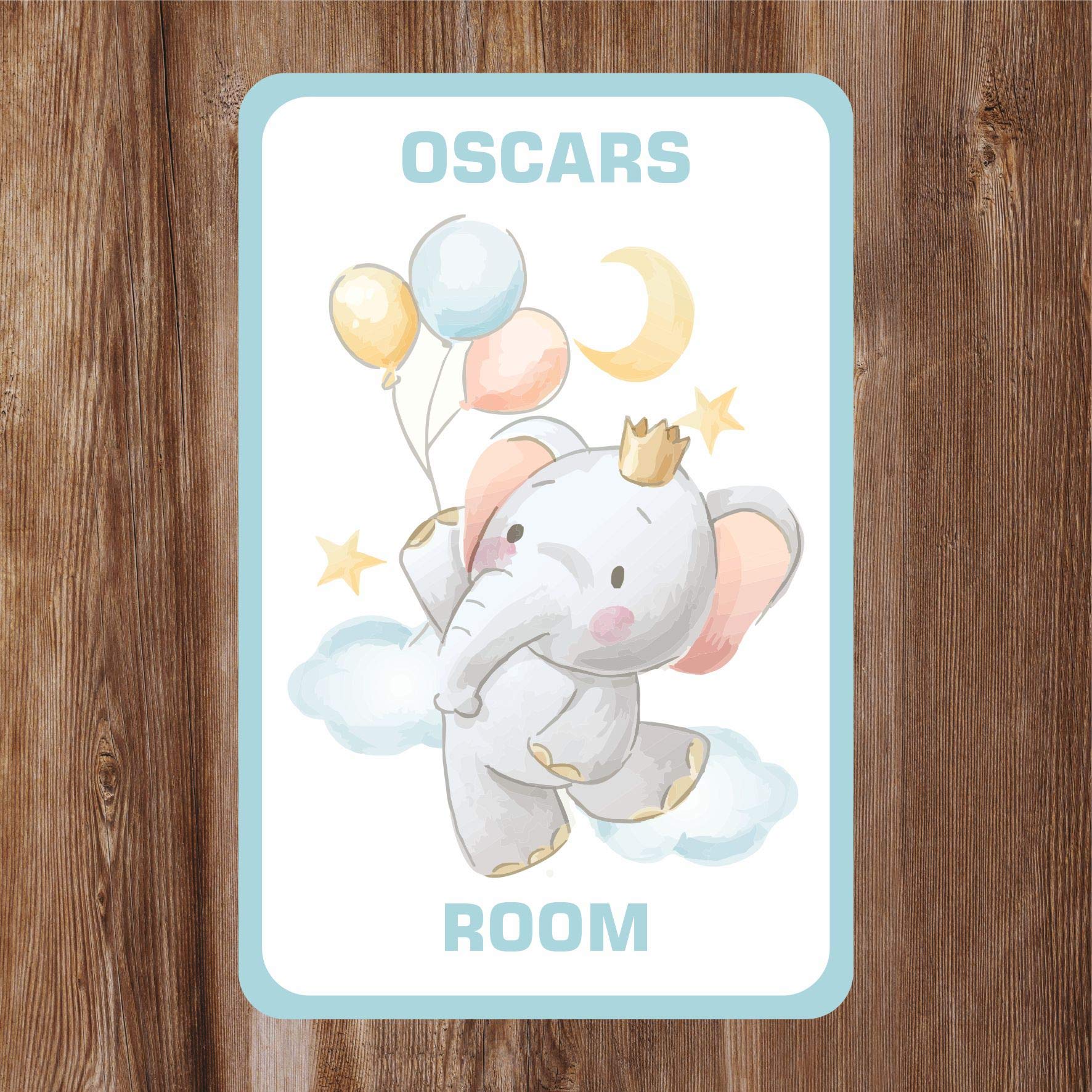 Cute Elephant With Balloons Kids Bedroom Door Sign Personalised For You - Any Name! Door Plaque,Girls/Boys,Nursery,Decor,Kids Room,Animals