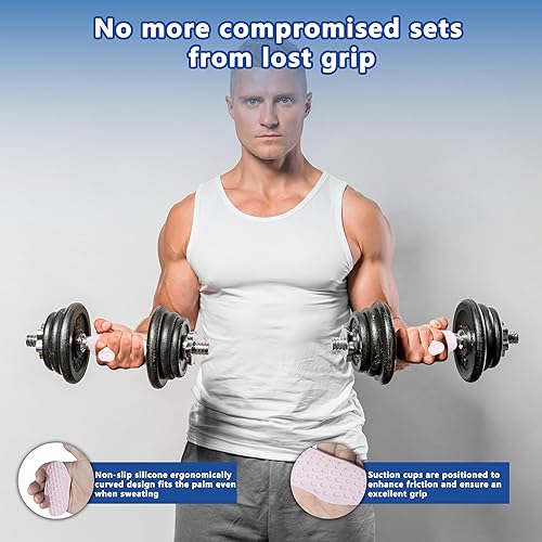 Miniatura 7 de Agarres de silicona para levantamiento de pesas, guantes de entrenamiento alternativos para hombres, agarre antideslizante para entrenamiento de