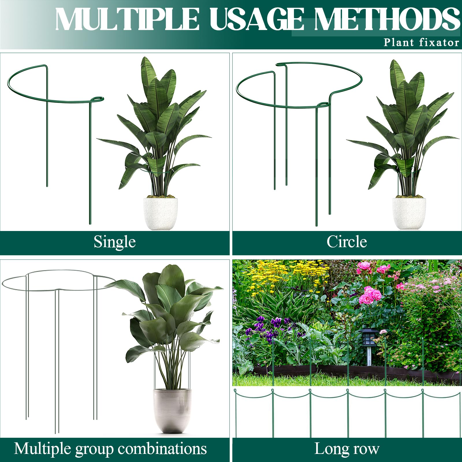 6-Stück 80cm Pflanzenstütze, Stahl Pflanzenhalter & Pfingstrosen-Hortensien-Tomatenkäfig, Hochwertige Garten-Pflanzenstütze für Draußenpflanzen, Plant Cages & Supports 31.5in