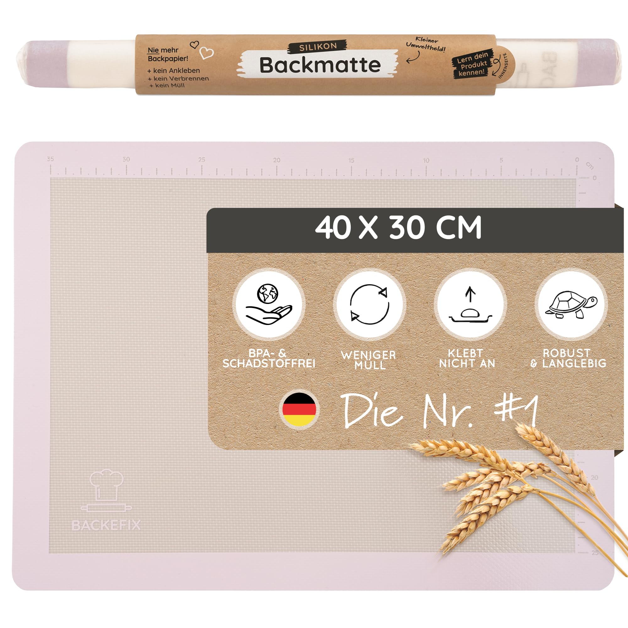 Backefix Silikon Backmatte – wiederverwendbare Dauerbackmatte