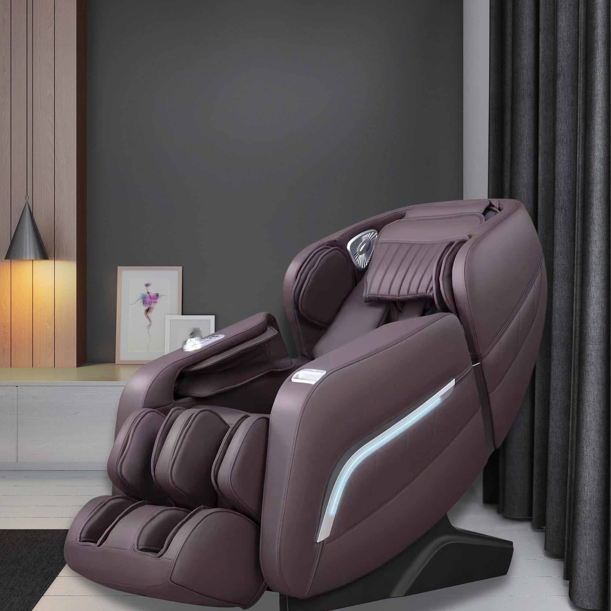 iRest A306 Massage Chair, Full Body Zero Gravity Recliner with AI Voice Control, SL Track, Bluetooth, Yoga Stretching, Foot Rollers, Airbags, Arm Rest, Cushion Availability, Heating (Brown)