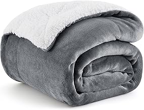 Bedsure Sherpa Twin Blanket for Couch Bed Sofa Grey Fluffy Blanket Plush Soft Blanket Fuzzy Fleece Blanket Warm Cozy Thick Bed Blanket for Winter Twin (60 inch x80 inch )