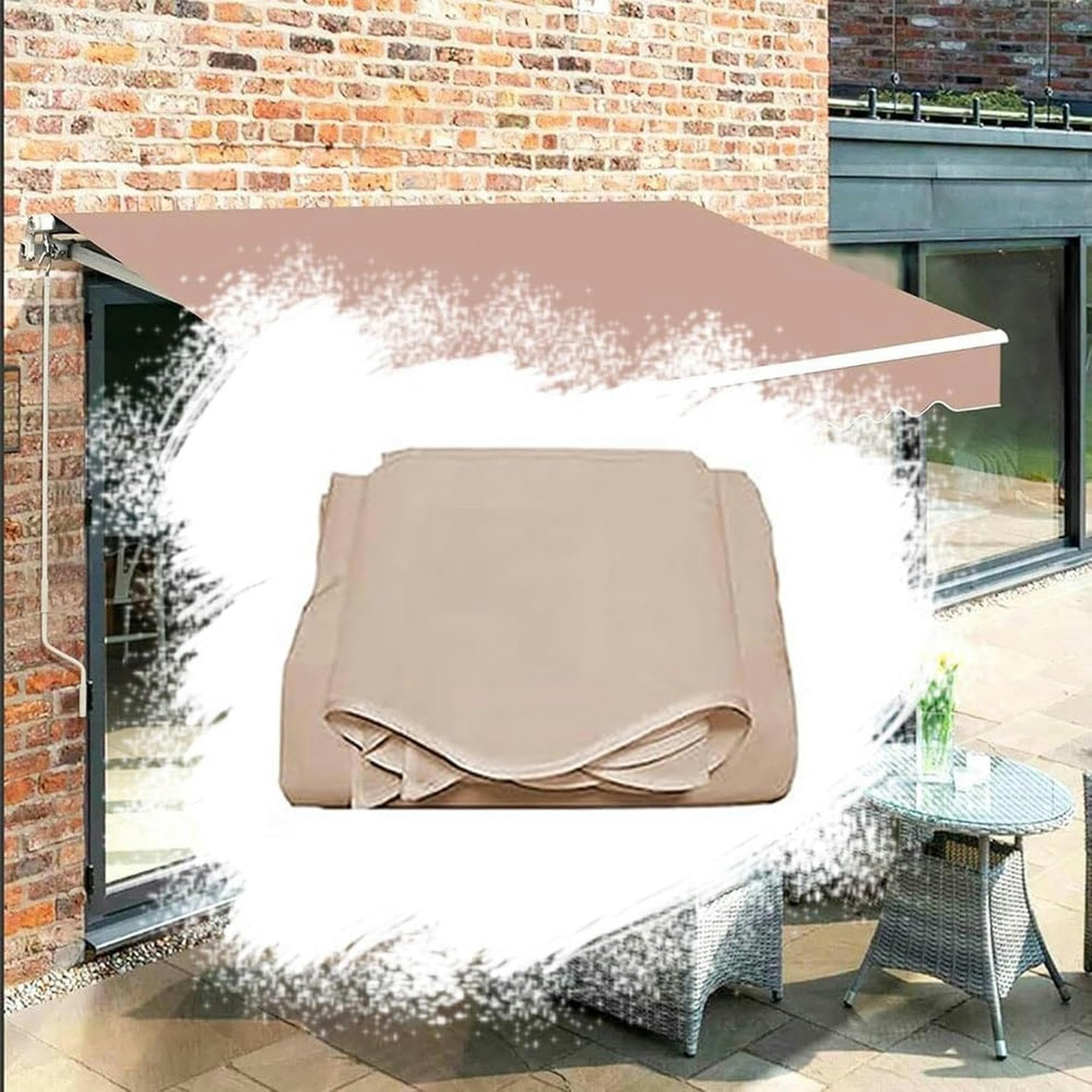 Lona de reemplazo para toldo manual de poliéster impermeable 4x2 metros