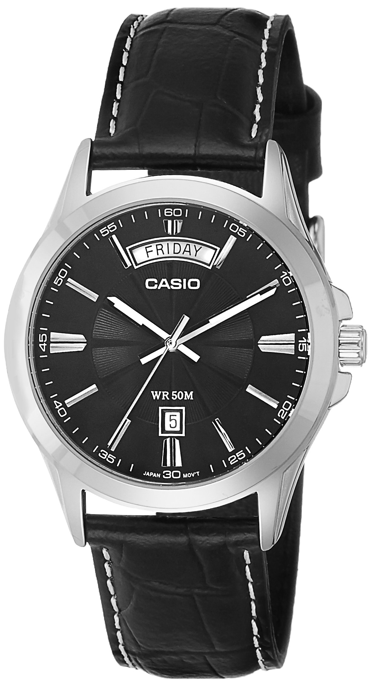 casio enticer analog black dial