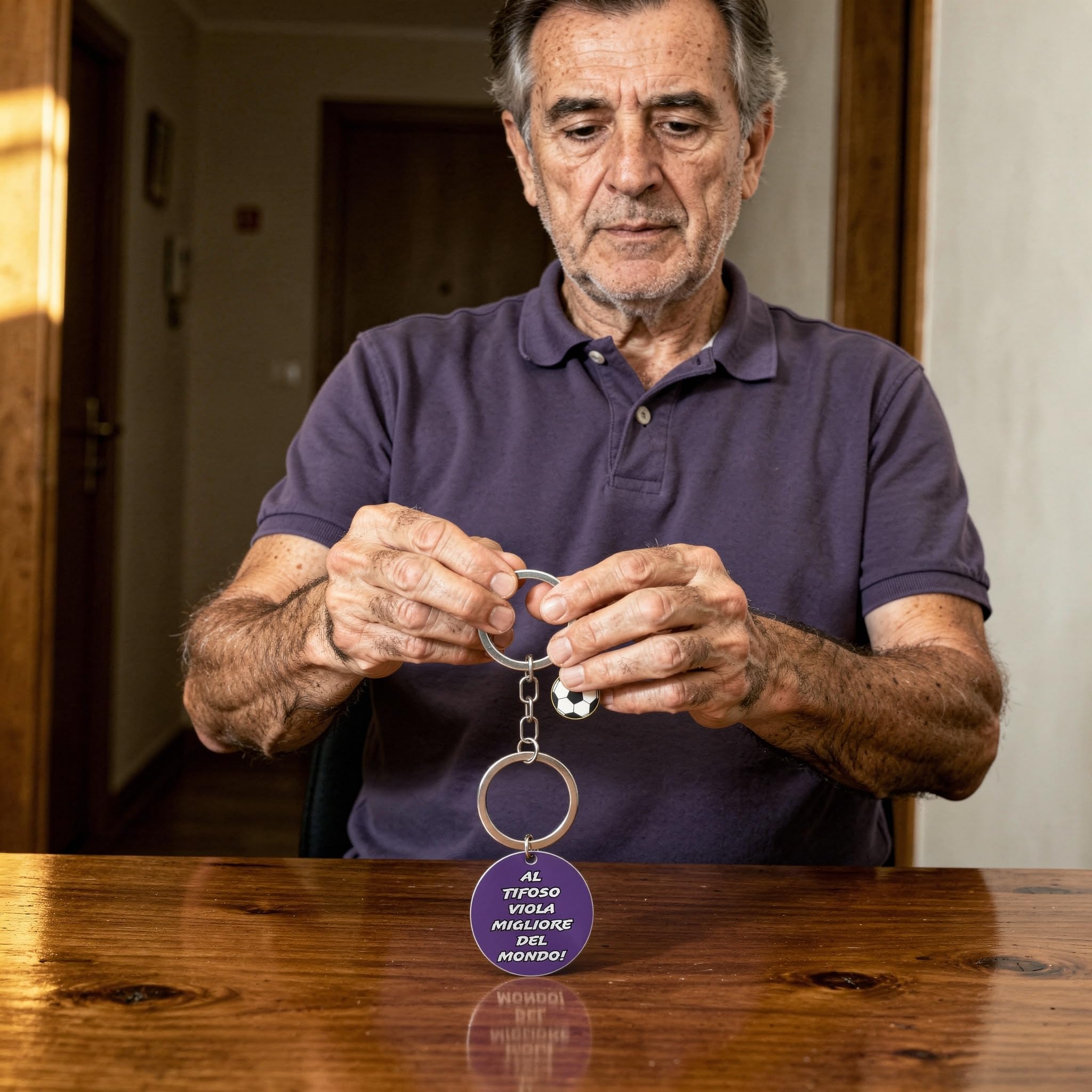 KAÏDENSÏ Idea Regalo Tifoso Calcio Originale - Portachiavi Tifoso Nerazzurro Migliore del Mondo Gadget Divertenti per Uomo Originale - Idee Regali Divertenti Originali