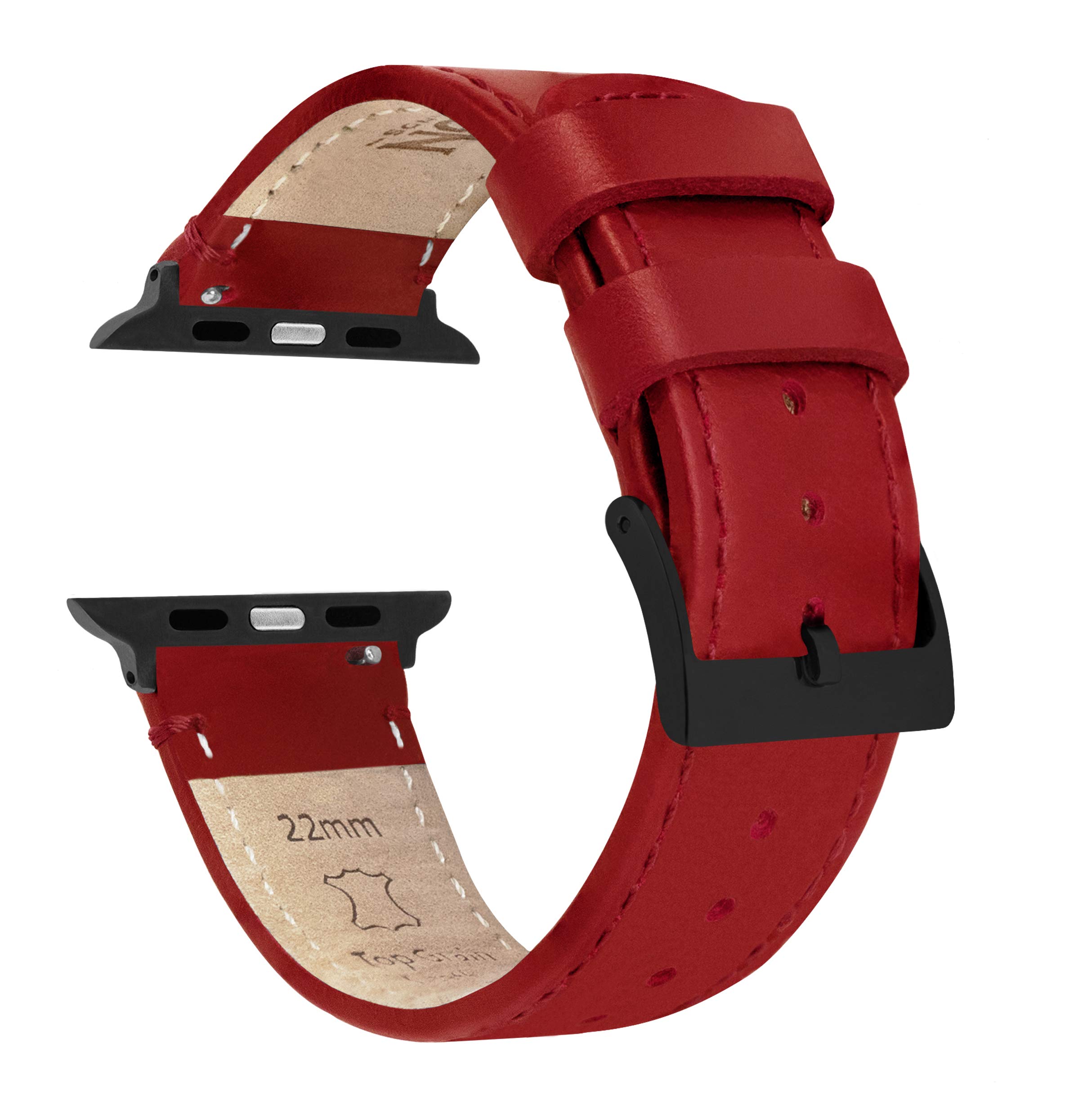 BARTON WATCH BANDS - Top Grain Leather Watch Bands Compatible with Apple Watch Models - 1, 2, 3, 4, 5, 6, 7, 8, 9, 10, SE, Ultra &amp; Ultra 2