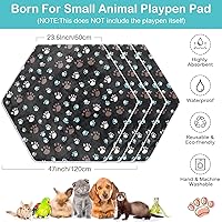 Vista 2 de Preboun 4 piezas de 47 pulgadas, tapete hexagonal impermeable para corralito de indias, tapete reutilizable para corralito de perros pequeños, jaula