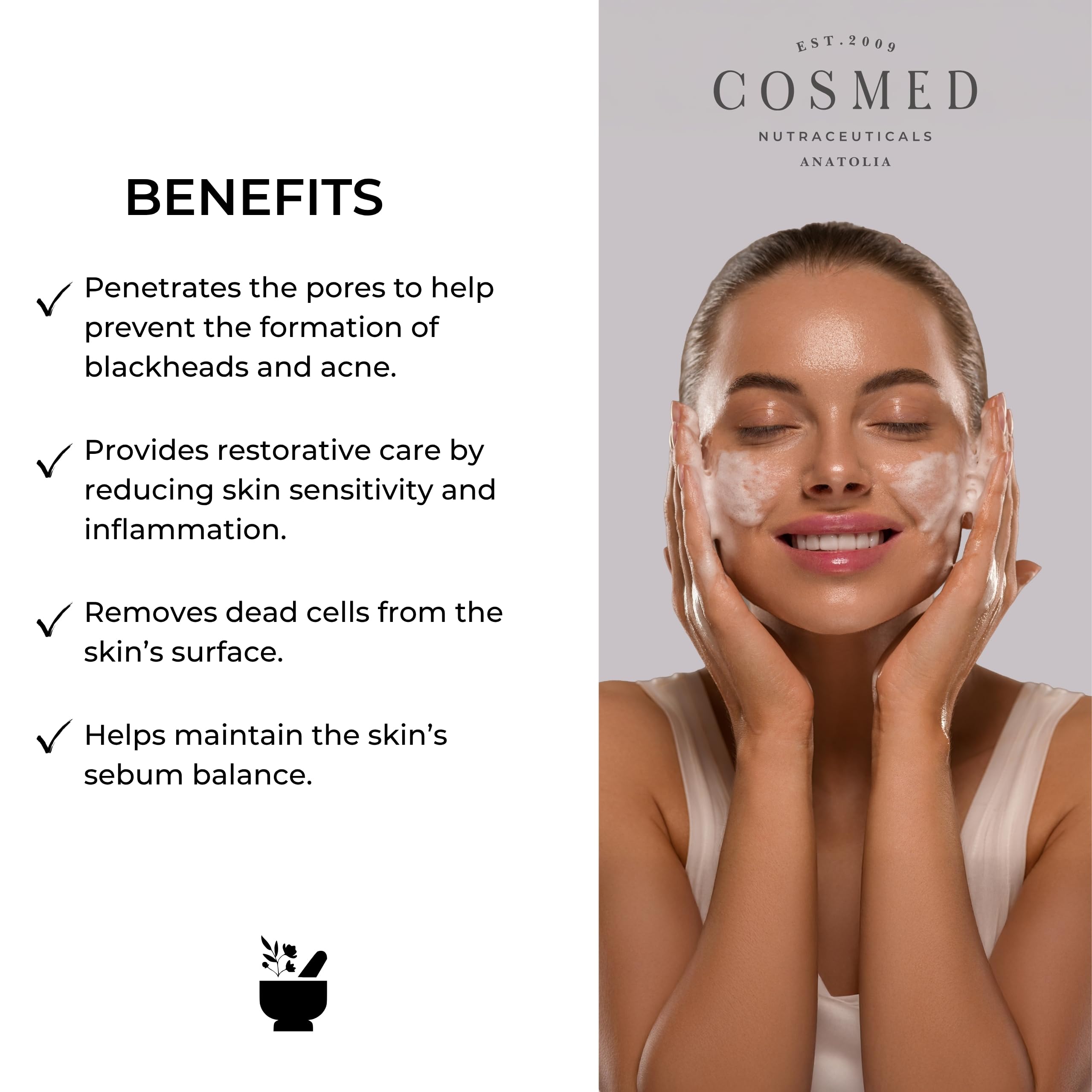 Cosmed Akneye Eğilimli, Yağlı/Karma Ciltler için Köpük Temizleyici - AHA & BHA Foaming Wash - 150 ml