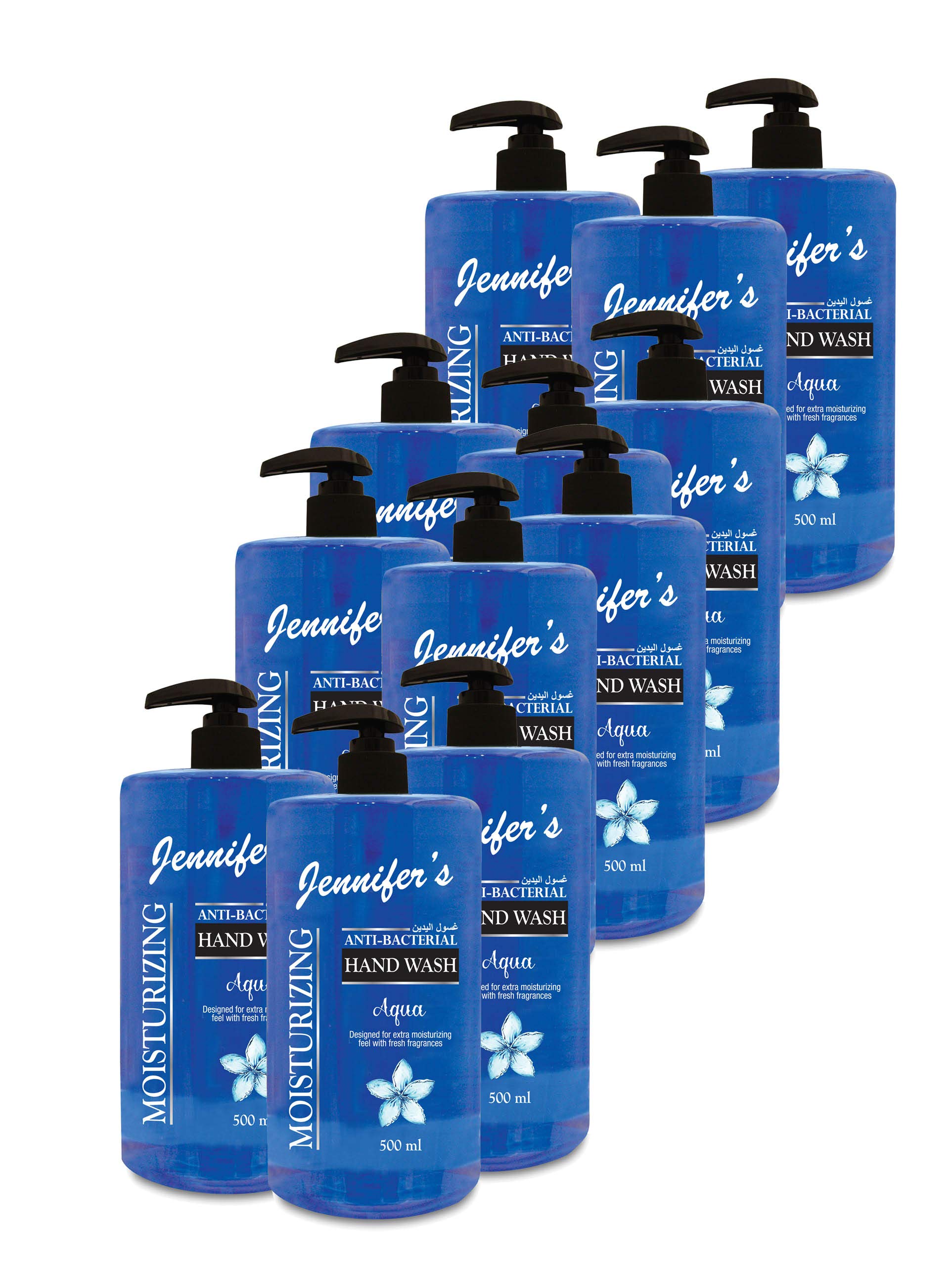 Jennifer's Hand Wash Aqua, 12 x 500 ml