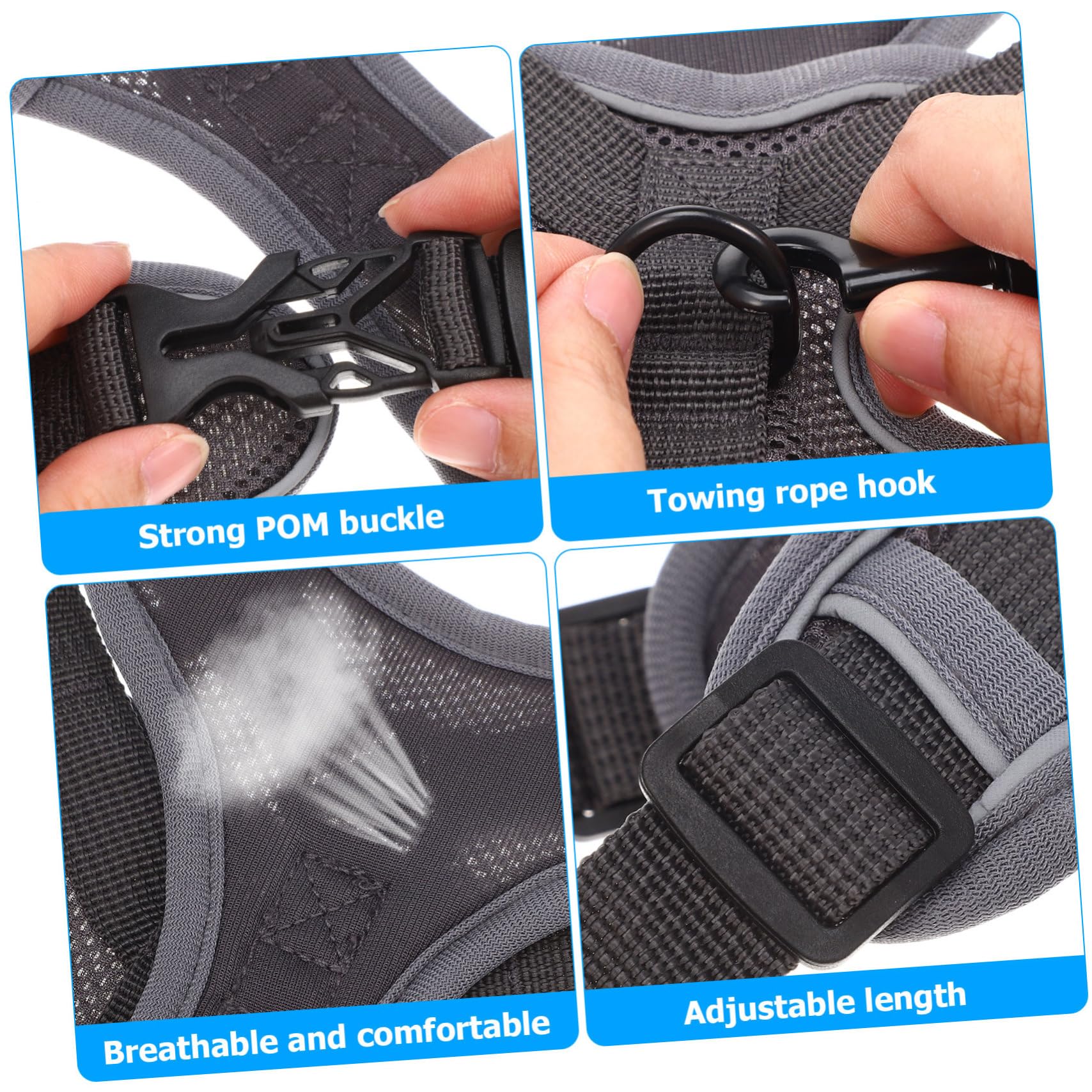INOOMP 5pièces pour Chiens Et Chats Réfléchissant Gilet Confortable Et Ajustable pour Promenade Extérieur Modèle Maille Respirante Et Securisée