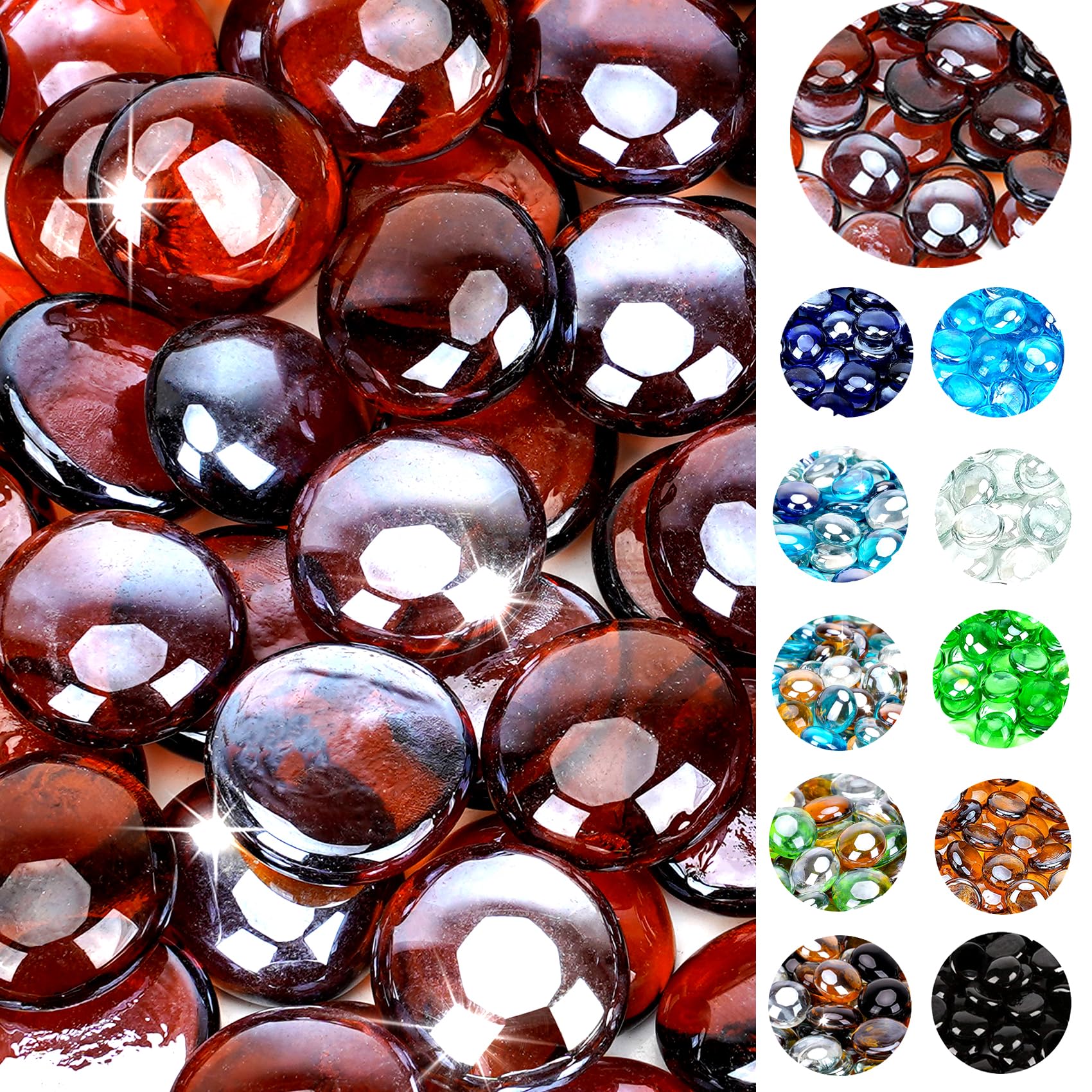 only fire Reflective Glass Drops for Natural or Propane Pit, place, or Gas Log Sets, 10-Pound, 1/2-Inch, Amber