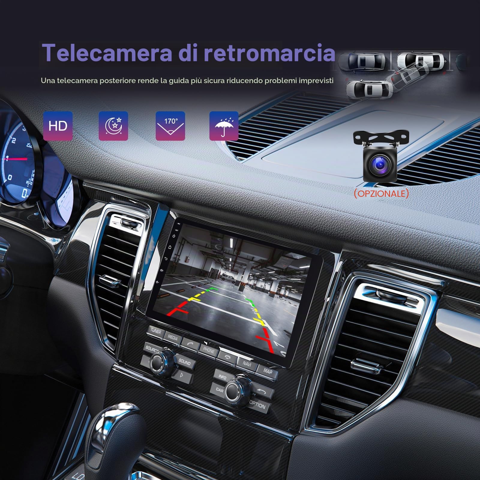 CAMECHO 4+64G Android 15 Carplay Autoradio per Fiat Punto (2012-2016), Nav Wireless Carplay Android Auto, Stereo con Schermo da 7 Pollici Bluetooth 5.0 RDS/FM Mirror Link EQ +Telecamera posteriore