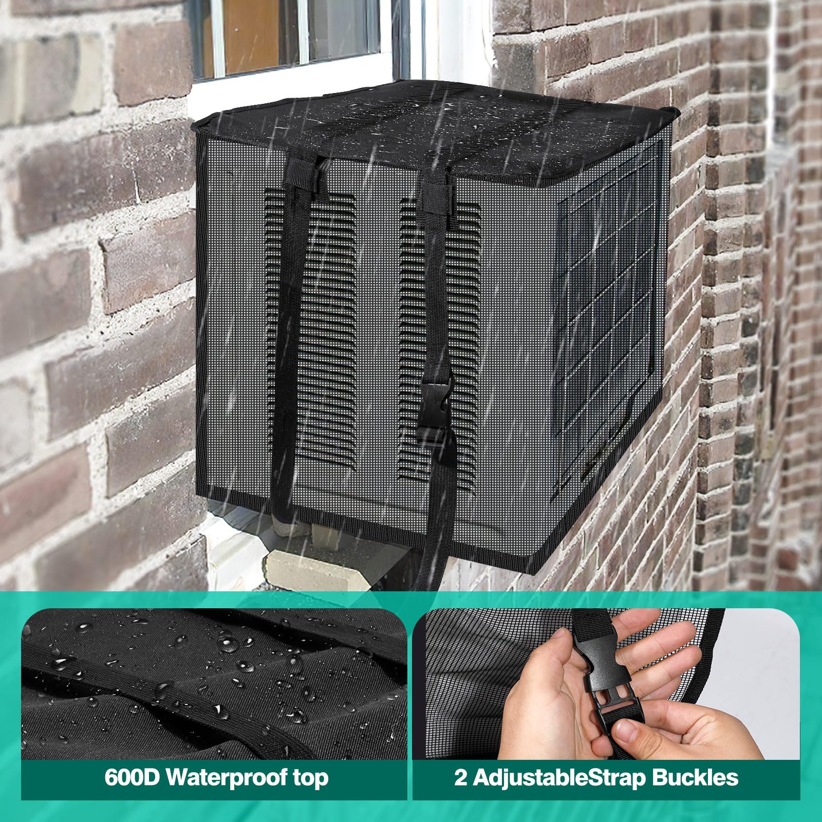 Cubierta Para Unidad Exterior De Aire Acondicionado – Impermeable Transpirable, 86x35x60cm, Poliéster, Exterior