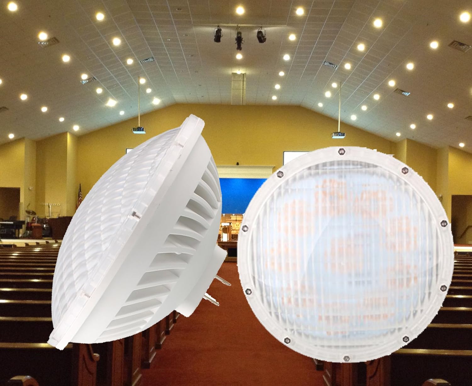 Exclusive Discount 50% Price LeMeng Par56 LED Bulb 30W Flood Light Warm White (2700-3000K) WFL 120°Beam Angle, Non-dimmable, GX16D Base, Replace Par-56 300W Halogen Bulb