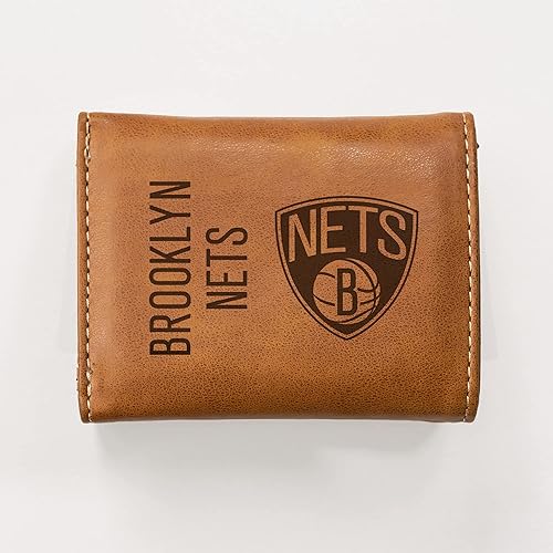 Miniatura 3 de Rico Industries Billeteras grabadas con láser NBA Brooklyn Nets, Marrón, Casual