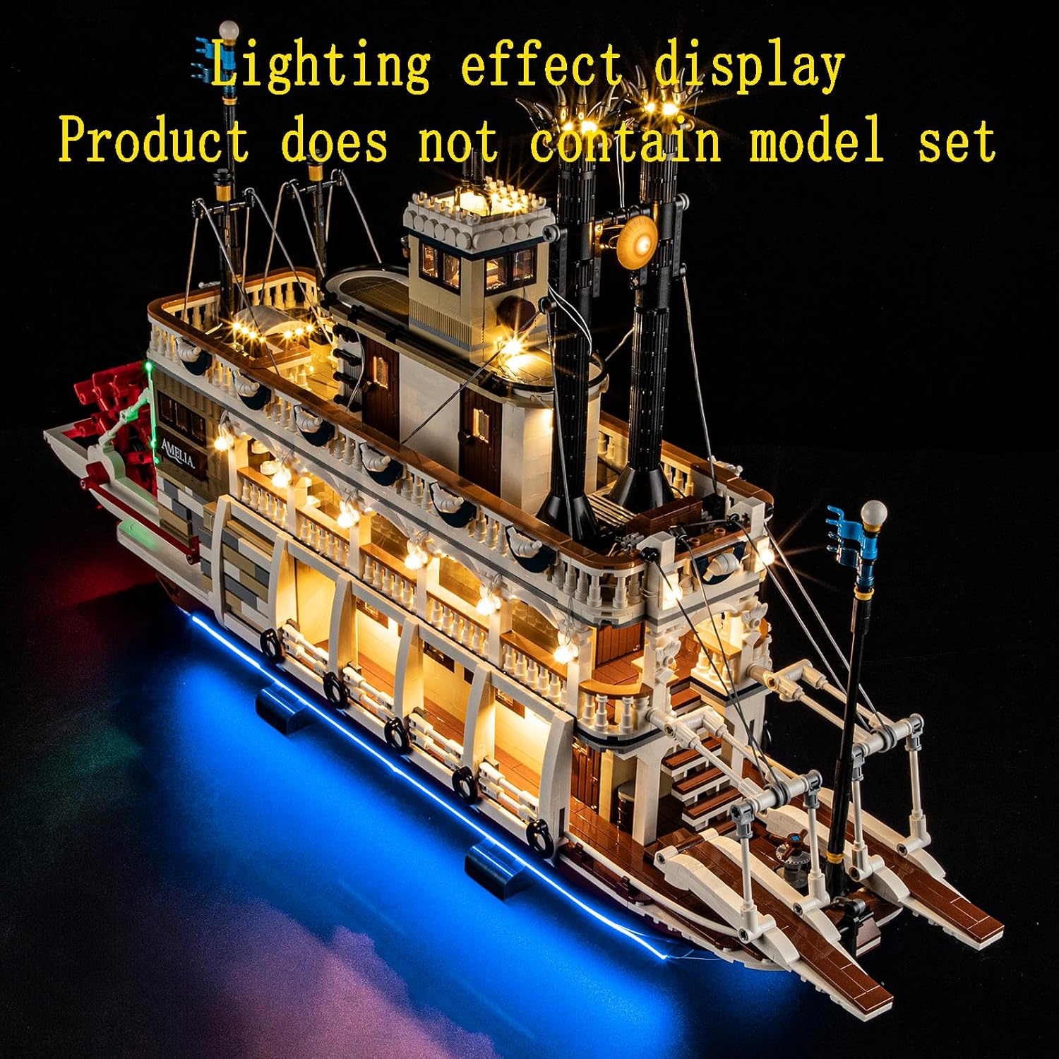 LED Light Kit Compatible with Lego River Steamboat Building Blocks Model - Lighting Set for Ideas 21356 (Model Set Not Included)