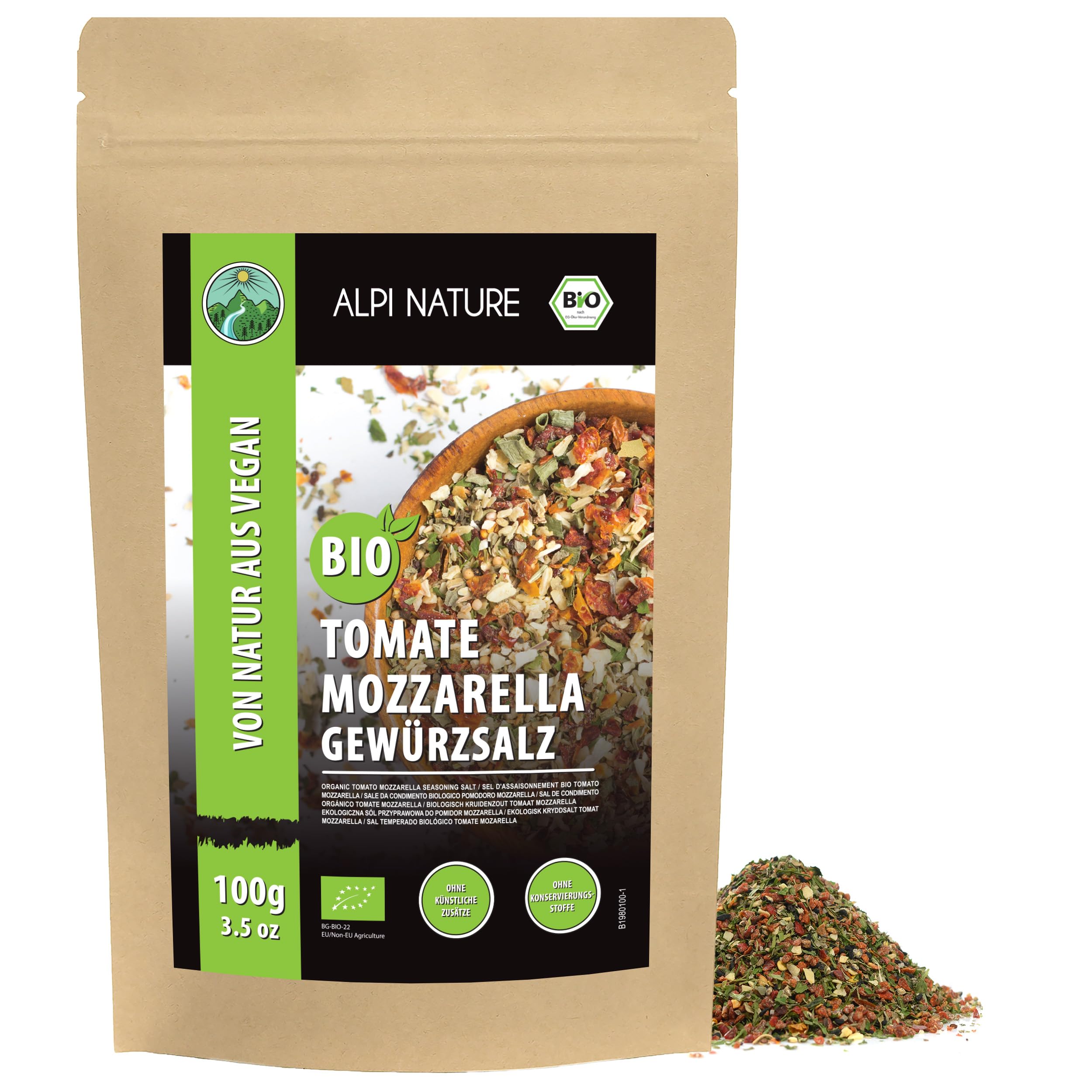 Organic Tomato and Mozarella Seasoning Mix 100g 3.5 oz, Italian Seasoning for Cooking