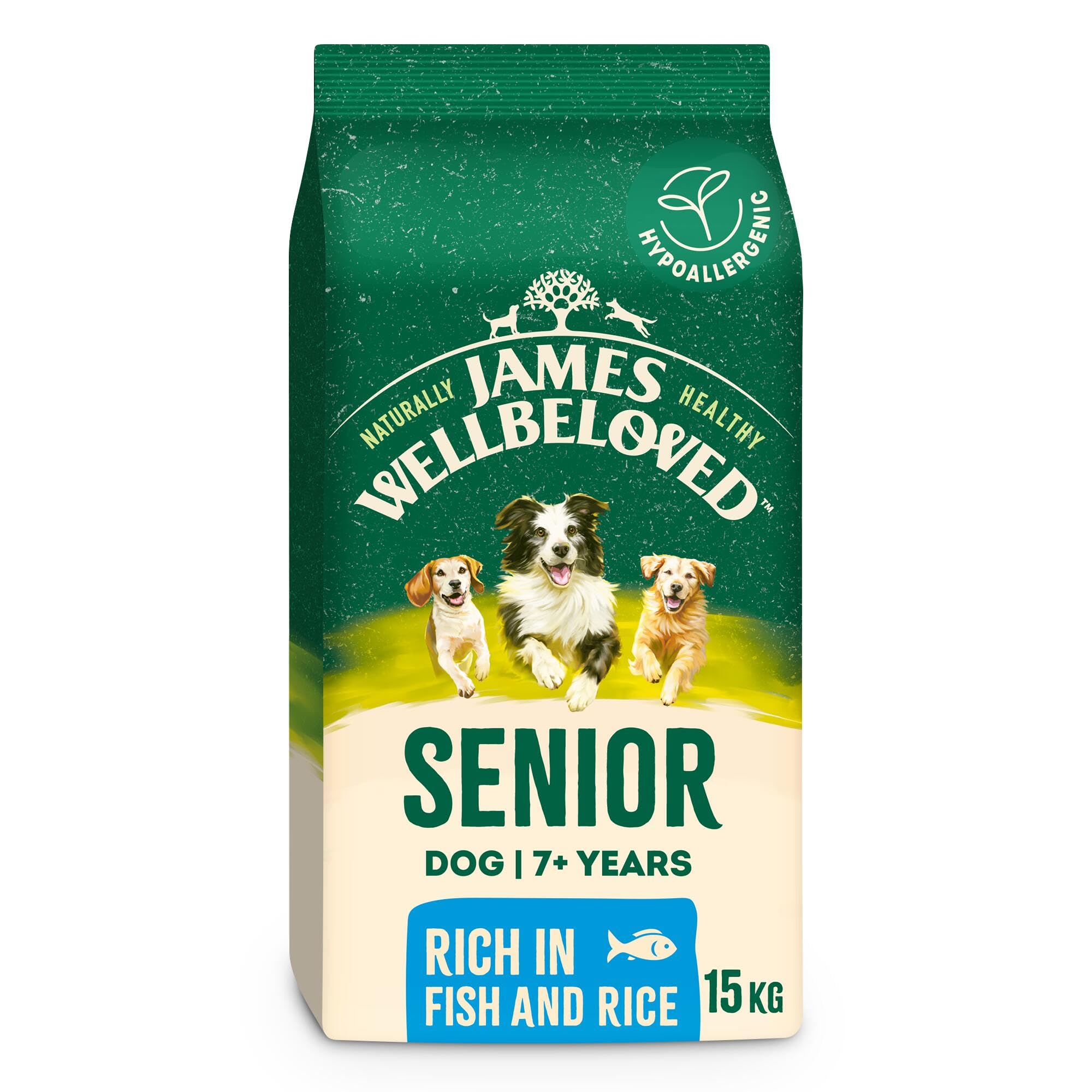 James Wellbeloved Senior Dry Dog Food Fish & Rice - 15kg