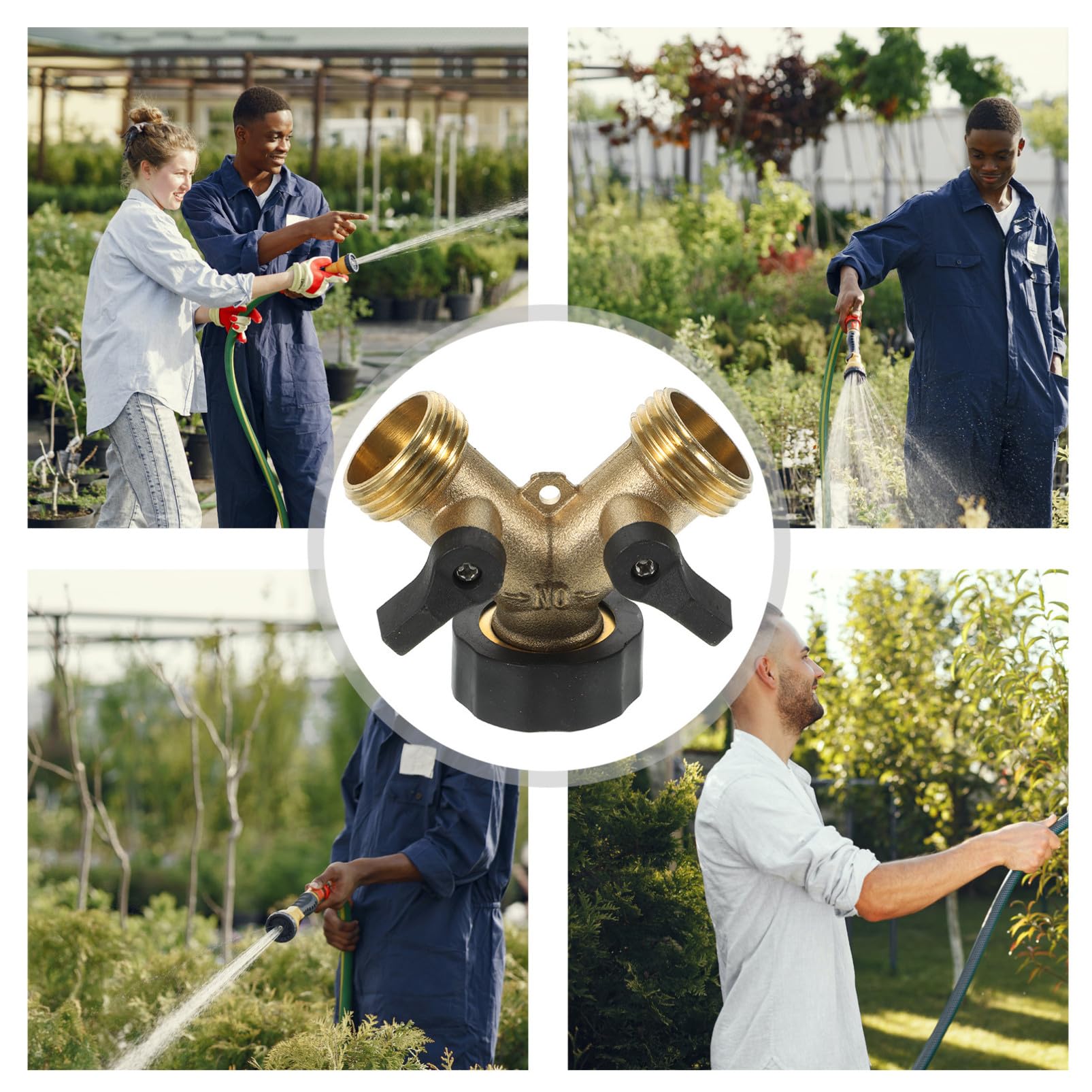 Messing Gartenschlauchverteiler Y-Form 2 Stück für Zwei Schläuche