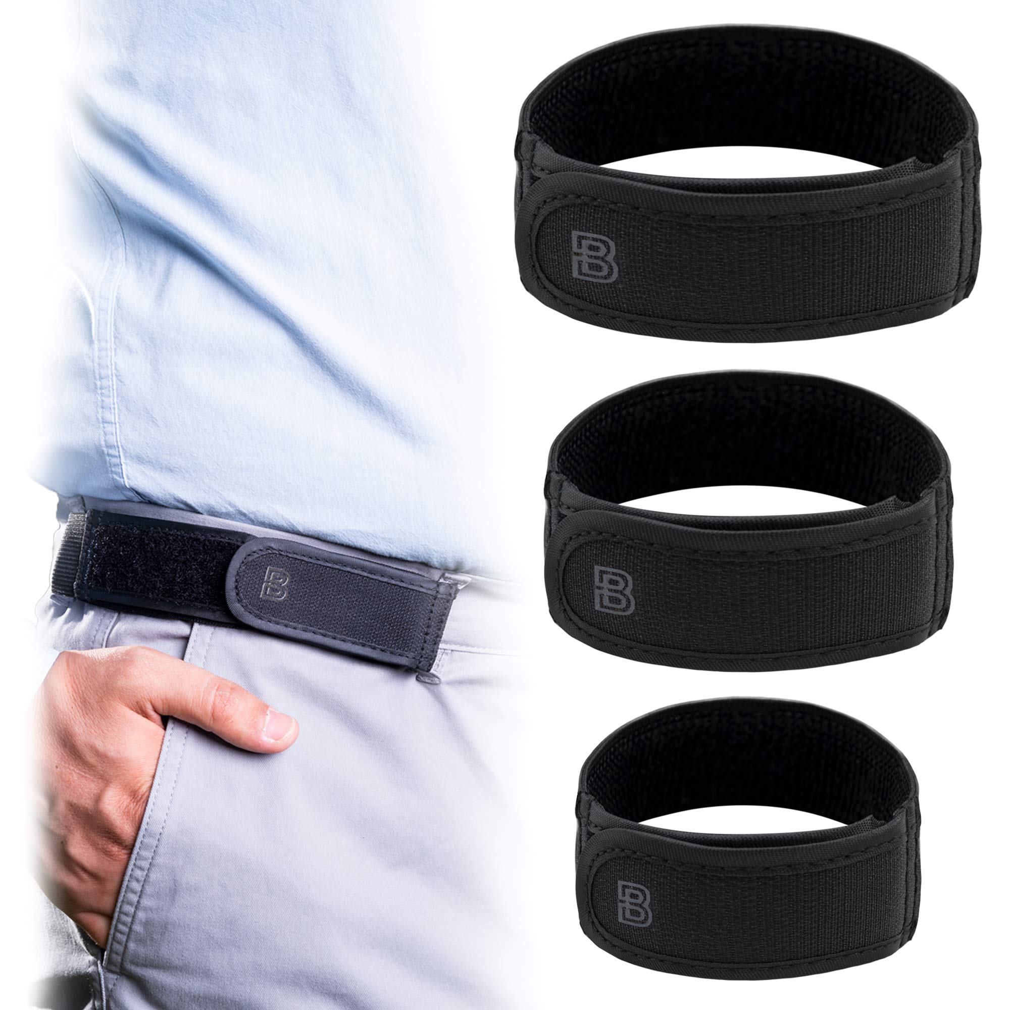 BeltBro No Buckle Elastic Belt For Women — Package Includes 1 Small, 1 Medium, 1 Large — Fits 1 Inch Belt Loops, Comfortable and Easy To Use — Guaranteed to Fit All Pants Attaches To Two Loops
