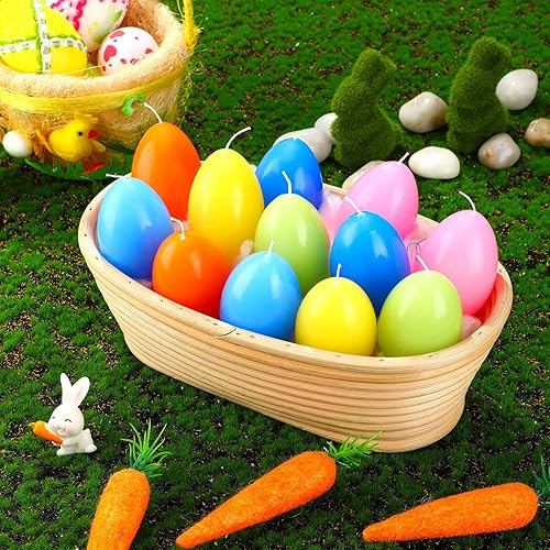 Miniatura 6 de 12 velas de huevos de Pascua, velas de cera de soja, velas de Pascua coloridas, regalo de feliz huevo de Pascua, vela en forma de huevo sin perfume,