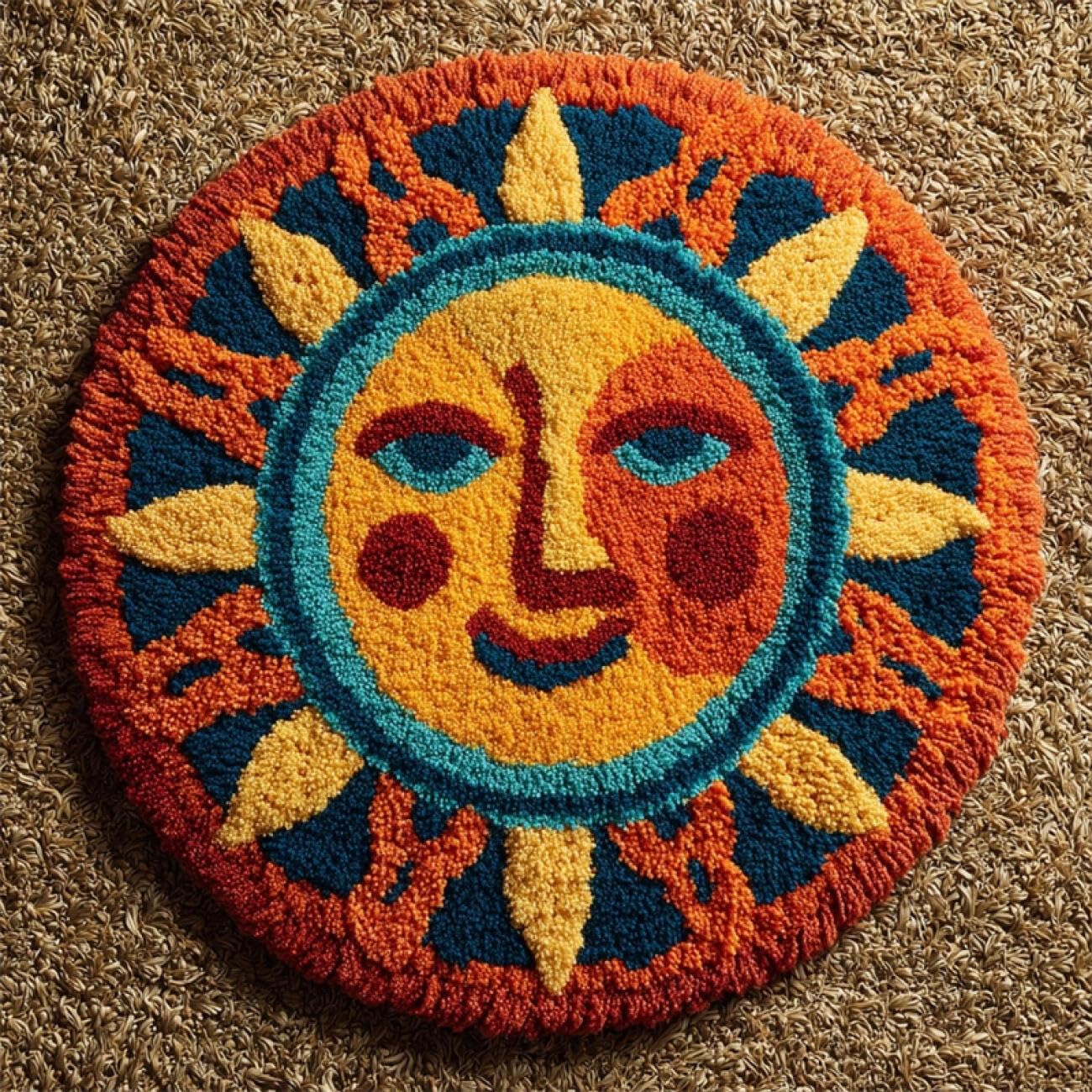 Kitquiver Tapestry Kits for Adults Cartoon Sun 60x60cm