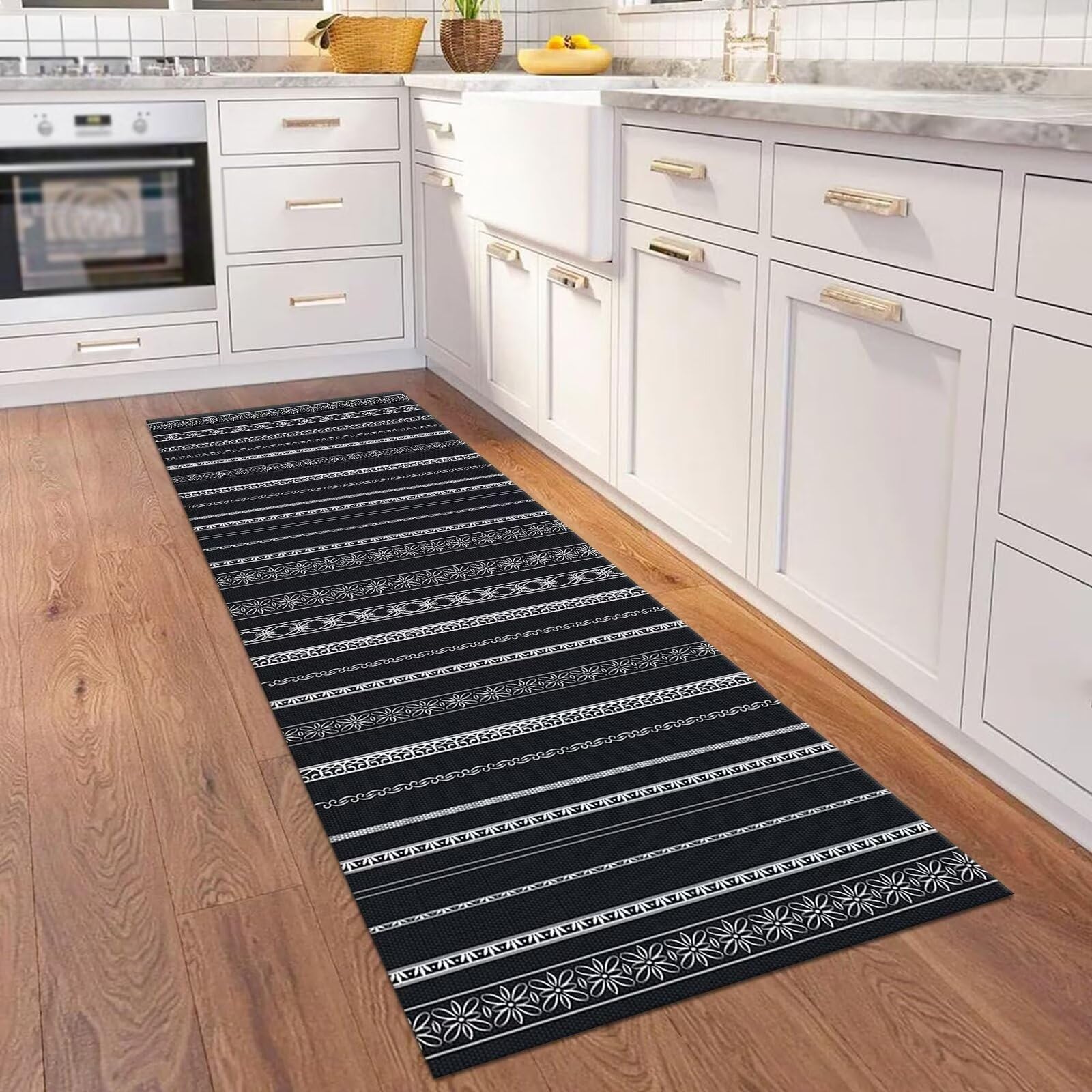 SUCERU Keukentapijt Antislip Mat Wasbare Tapijtloper 40X90CM Moderne Vloermat Rood Oranje Keuken Hal Tapijt Loper Ingang Slaapkamer Woonkamer Vloerkleden per Meter Entree Binnen Deurmatten