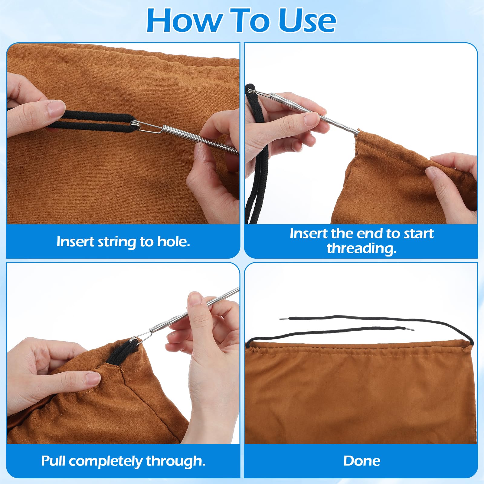 3er Set Jogginghosen-Kordeln 140cm Mit Durchziehnadel - Ersatzbänder Für Hoodies & Hosen