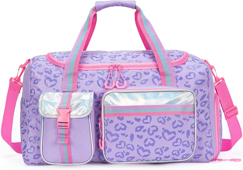 Kids Duffle Bag Girls Women Travel Bag Gifts Overnight Bag for Girls Women Tote Sleepover Bags for Girl Gym Dance Bags with Shoes Compartment