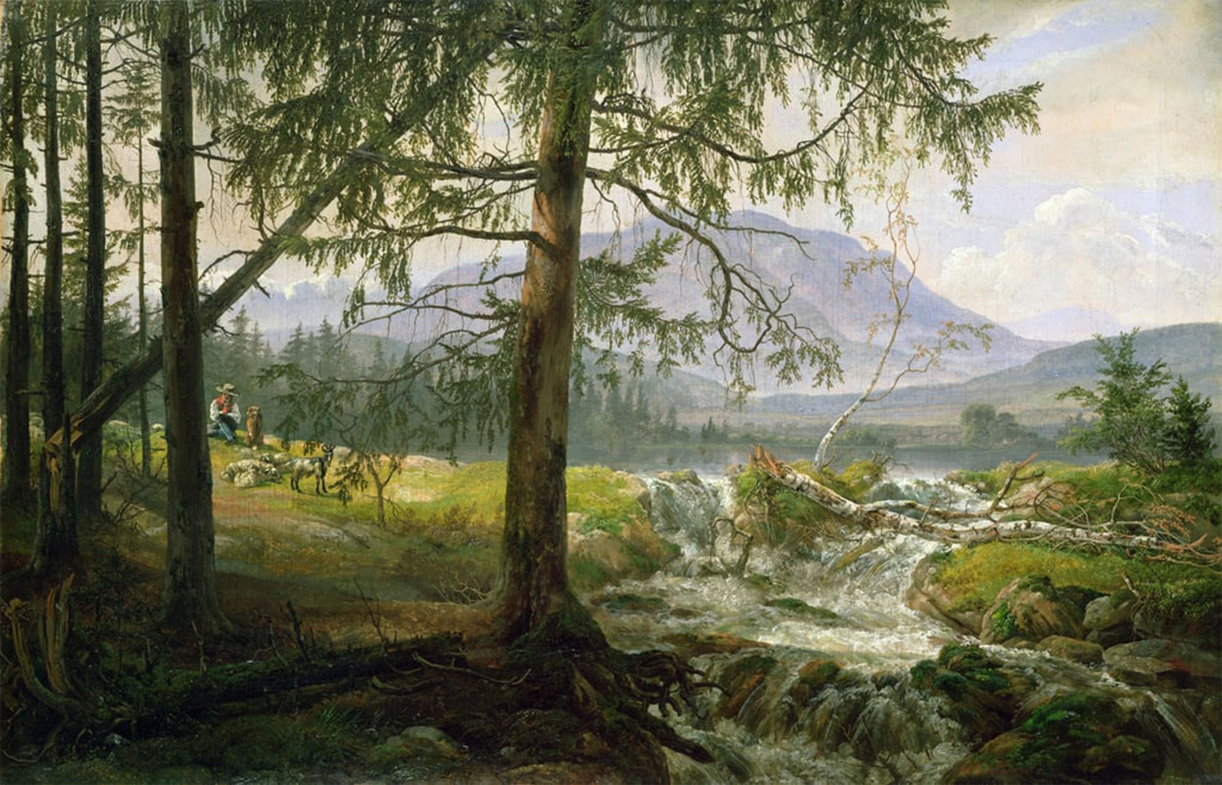 POSTERIIk Vintage Art Print Images Pictures Print Northern Landscape by Johan Christian Dahl Modern Colour Posters for Office Home Decor 60x90cm